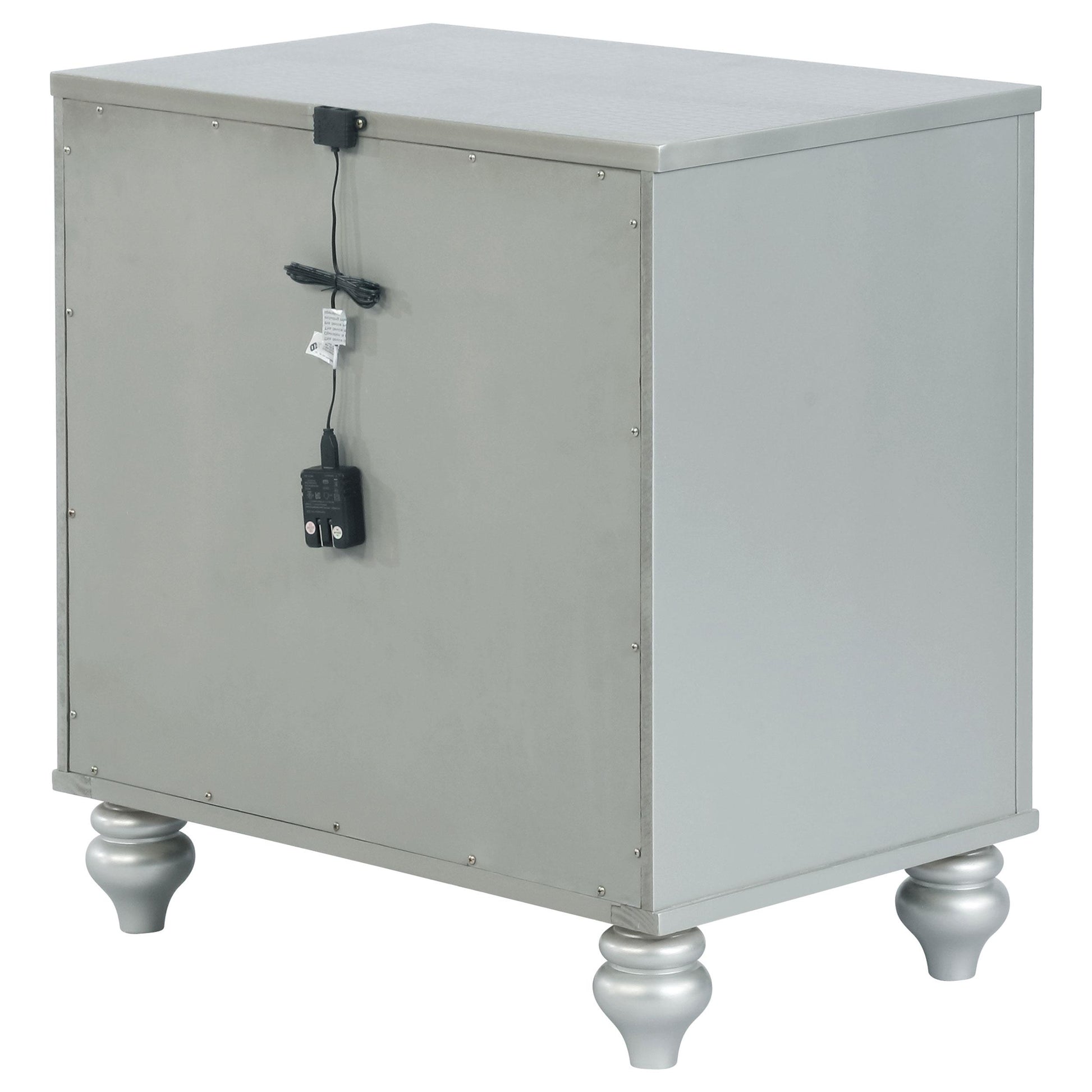  Coaster Furniture Gunnison 223212 2-Drawer Nightstand - Silver Metallic IMAGE 7