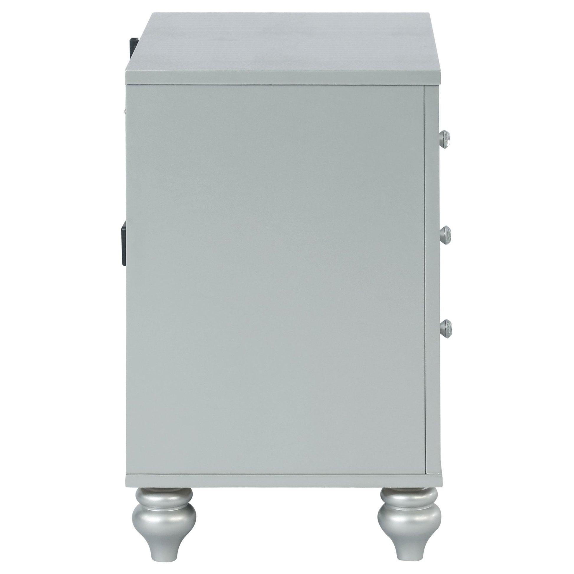  Coaster Furniture Gunnison 223212 2-Drawer Nightstand - Silver Metallic IMAGE 8