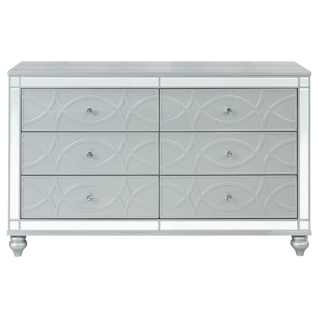  Coaster Furniture Gunnison 223213 6-Drawer Dresser - Silver Metallic IMAGE 1