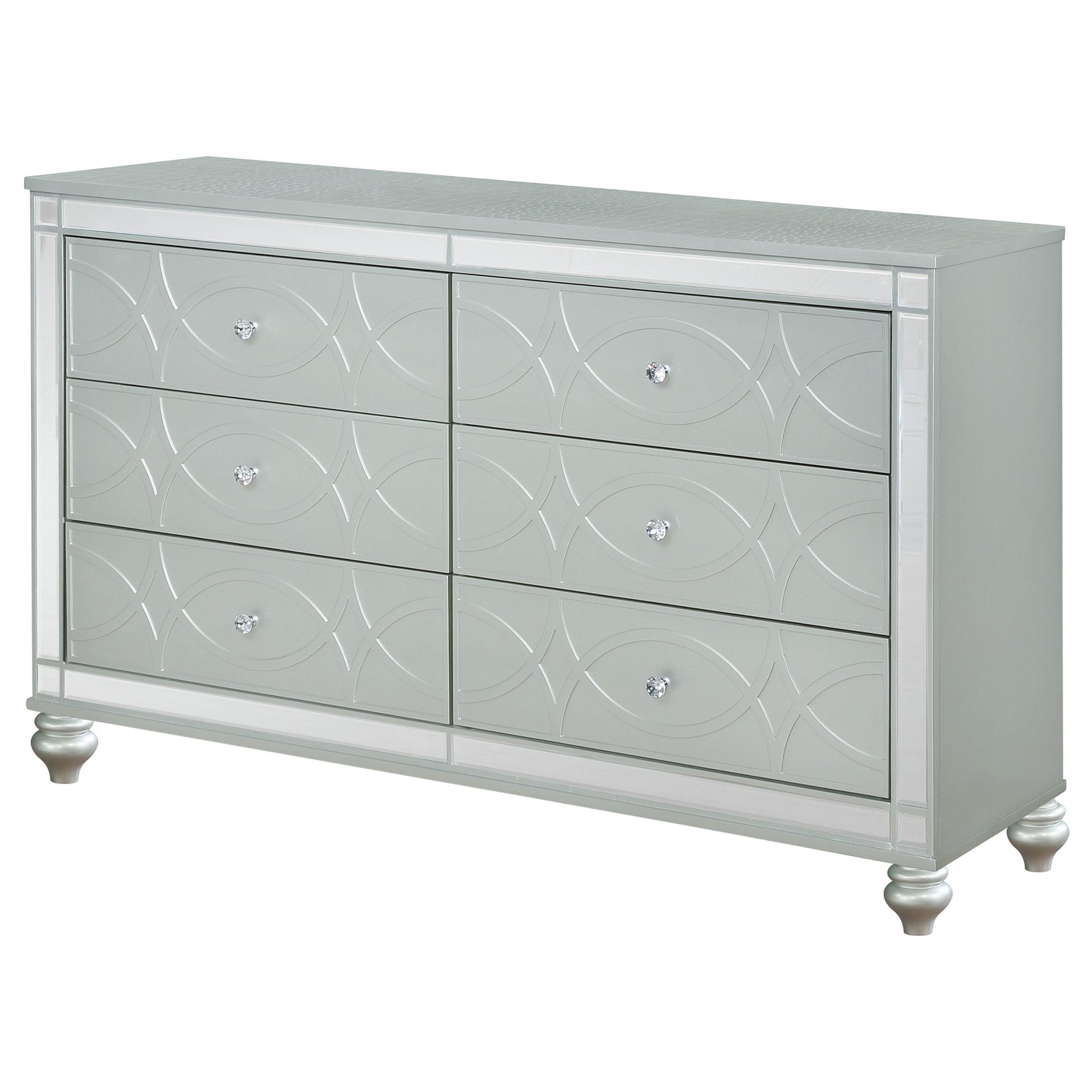  Coaster Furniture Gunnison 223213 6-Drawer Dresser - Silver Metallic IMAGE 3