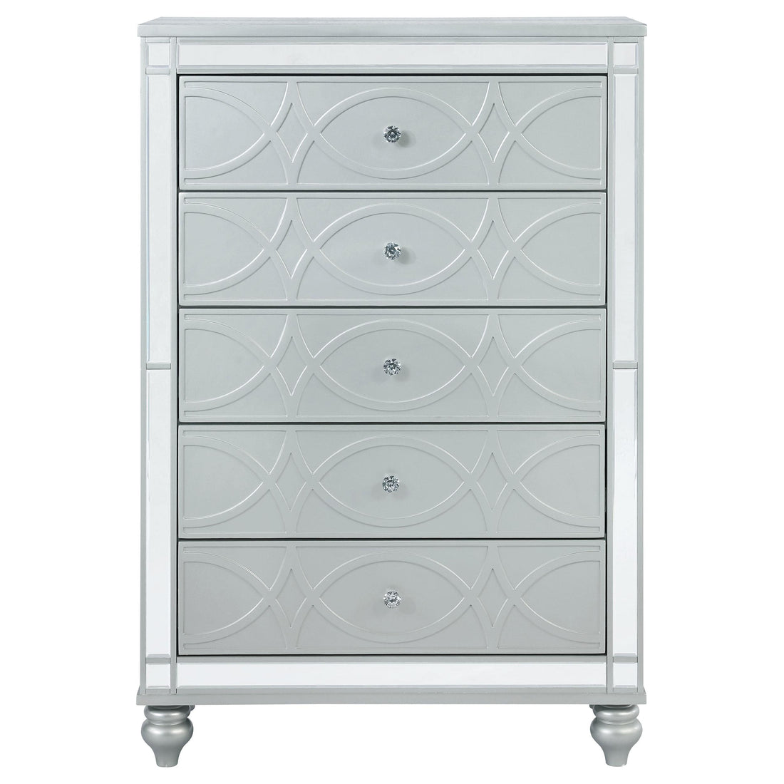  Coaster Furniture Gunnison 223215 5-Drawer Bedroom Chest - Silver Metallic IMAGE 1