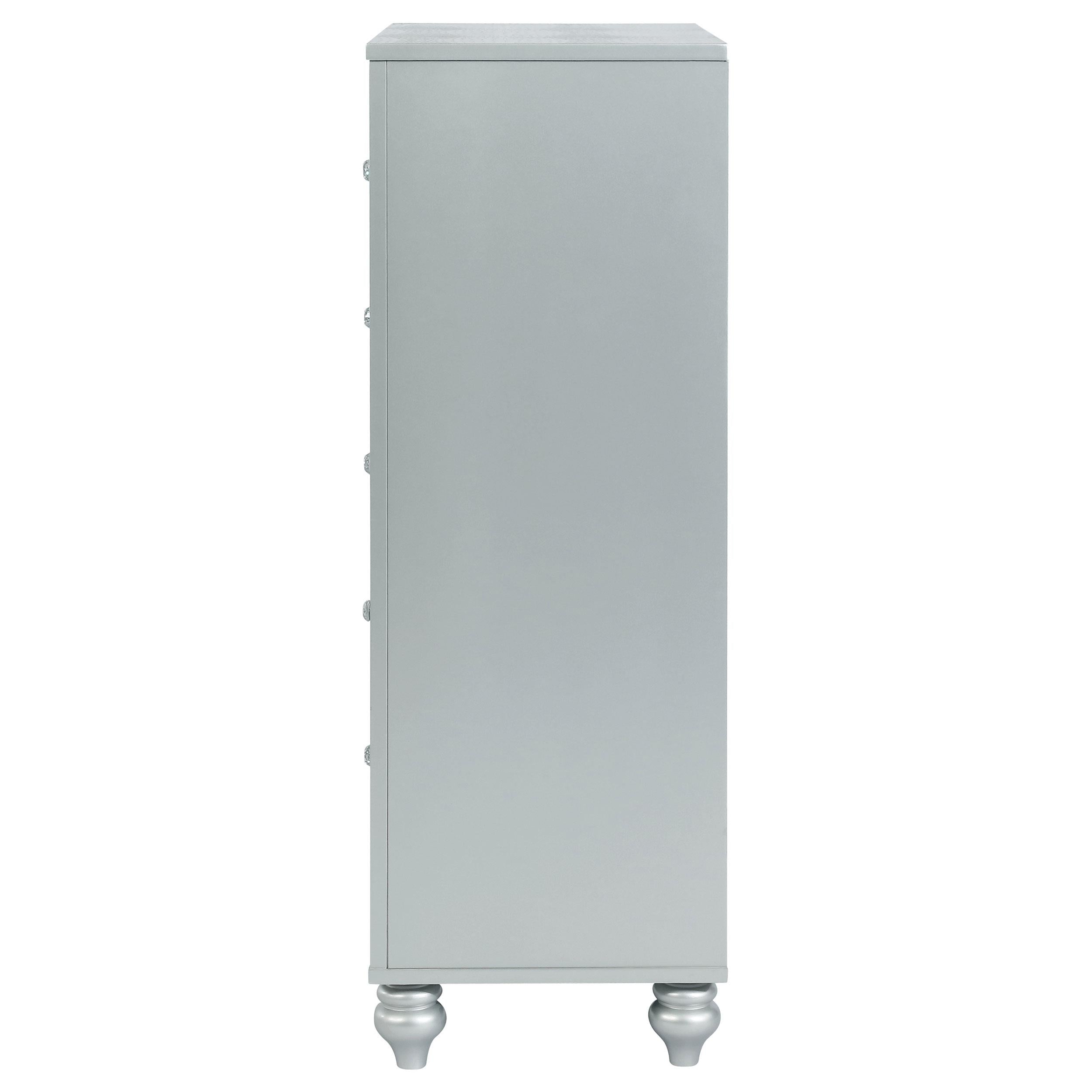  Coaster Furniture Gunnison 223215 5-Drawer Bedroom Chest - Silver Metallic IMAGE 4