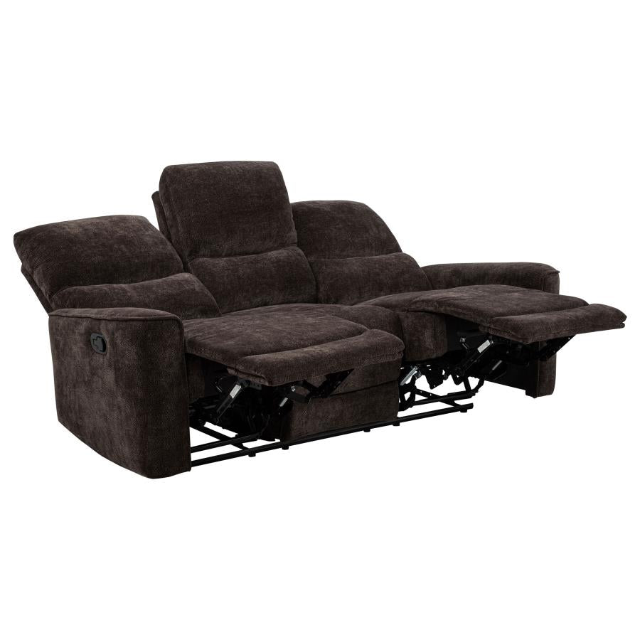 Coaster Furniture - 609571-S3 Reclining Sofa Set Dark Brown