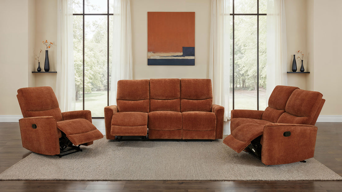 Coaster Furniture -609574-S3 Navarro Reclining Sofa Set Orange