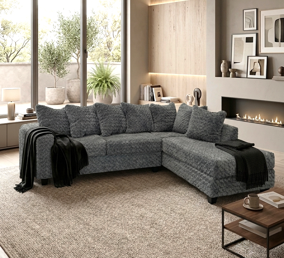 Empire Snodoodle Sectional (Available in Cream, Mocha, Grey , Black, Charcoal)