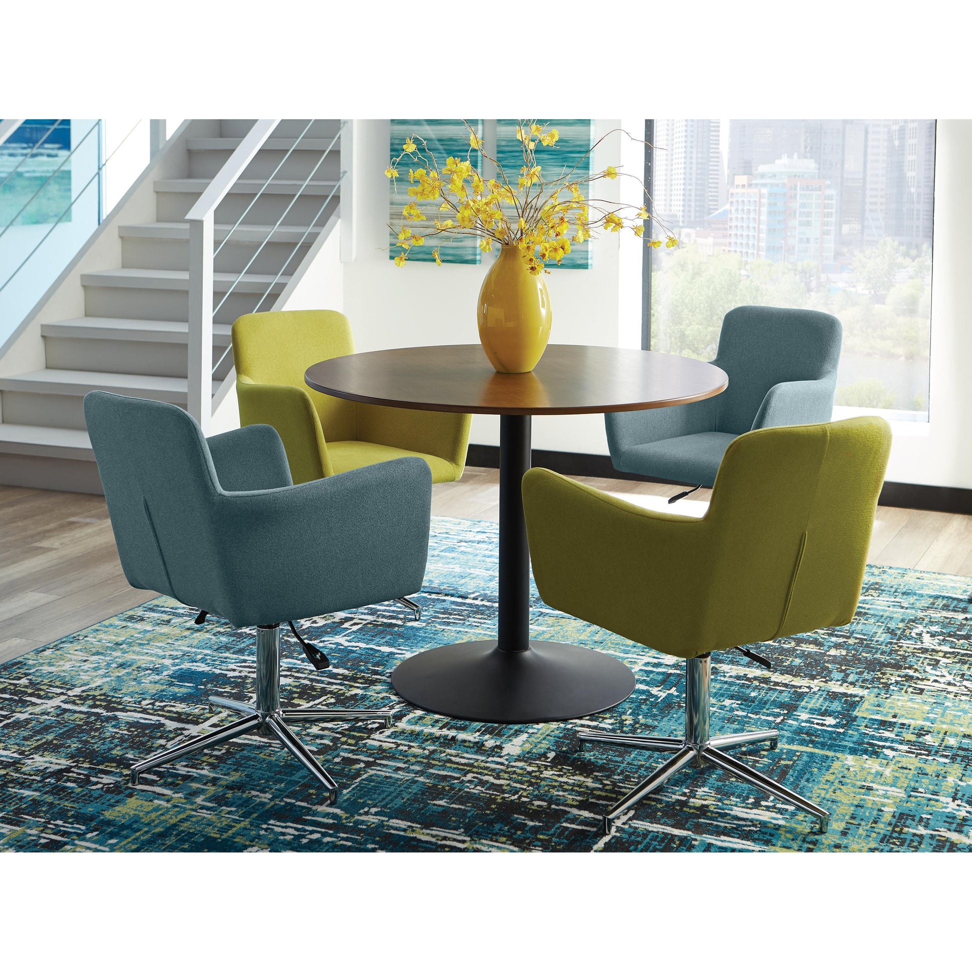  Coaster Furniture Cora 110280 Round 40-inch Wood Top Dining Table - Brown Walnut IMAGE 3