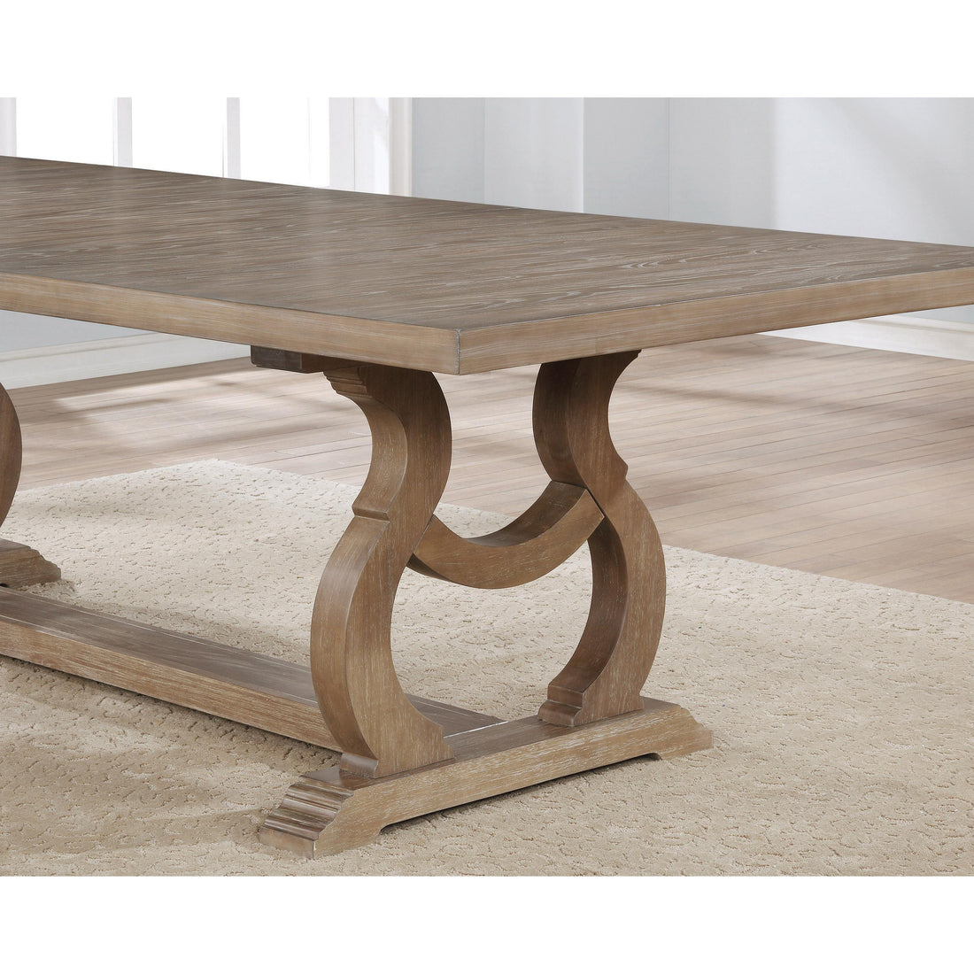  Coaster Furniture Brockway 110291 104-inch Extension Leaf Dining Table - Barley Brown IMAGE 1