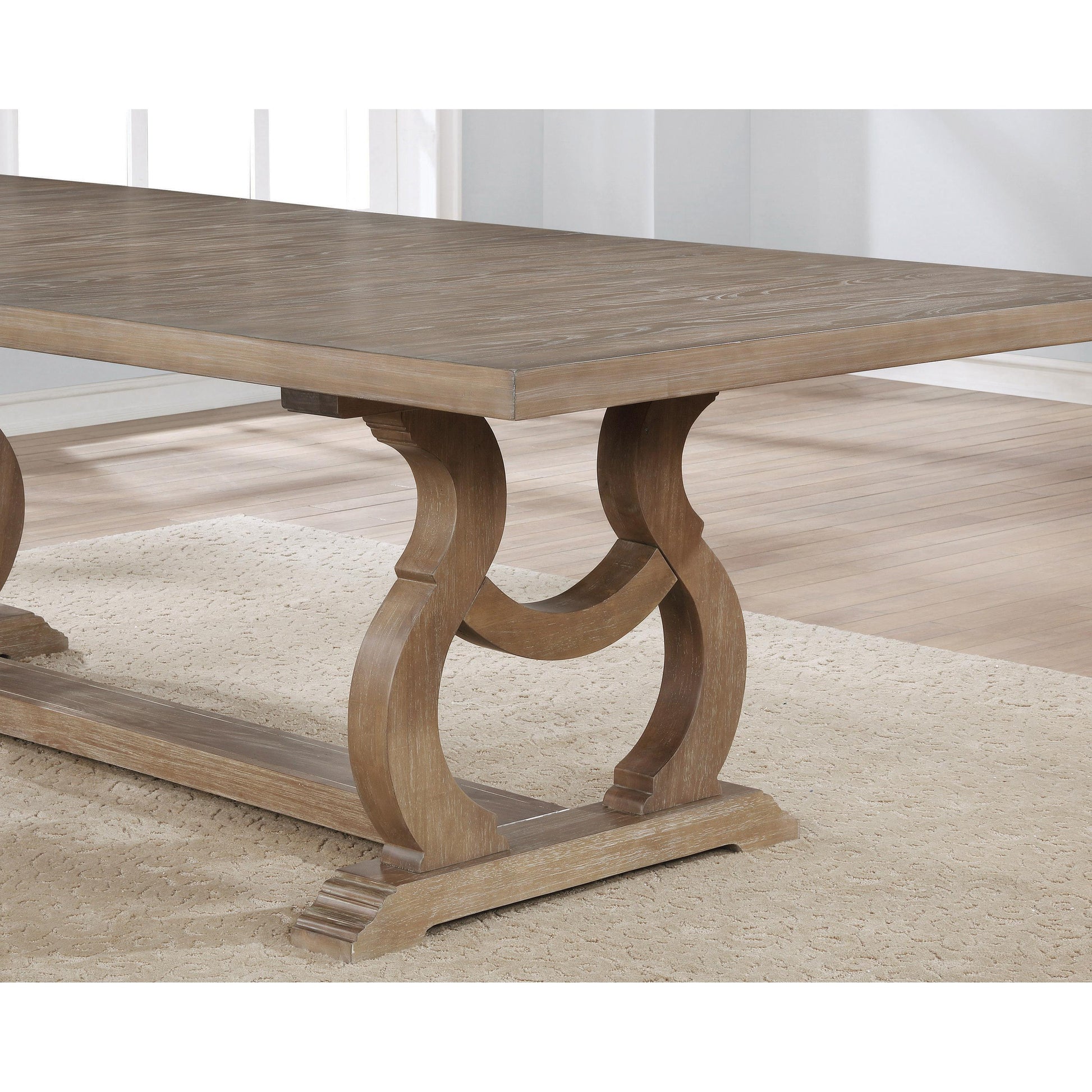  Coaster Furniture Brockway 110291 104-inch Extension Leaf Dining Table - Barley Brown IMAGE 2