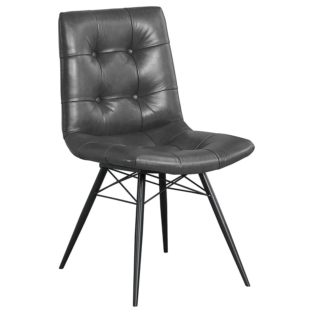  Coaster Furniture Aiken 110302 Upholstered Dining Side Chair - Charcoal IMAGE 1