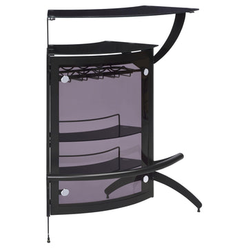  Coaster Furniture Dallas 182135 2-shelf Curved Freestanding Home Bar Cabinet - Black IMAGE 1
