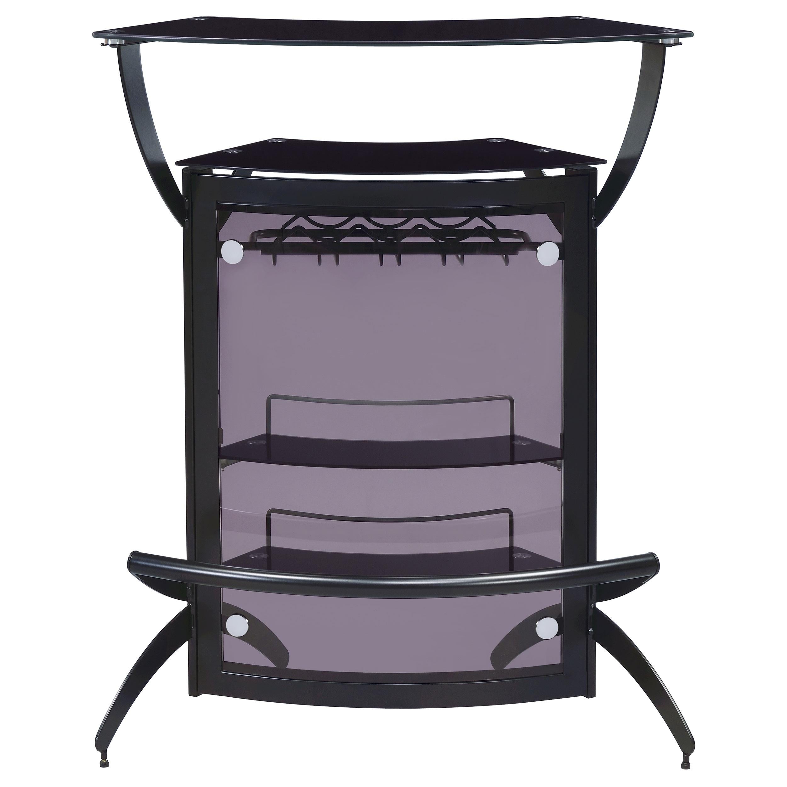  Coaster Furniture Dallas 182135 2-shelf Curved Freestanding Home Bar Cabinet - Black IMAGE 2