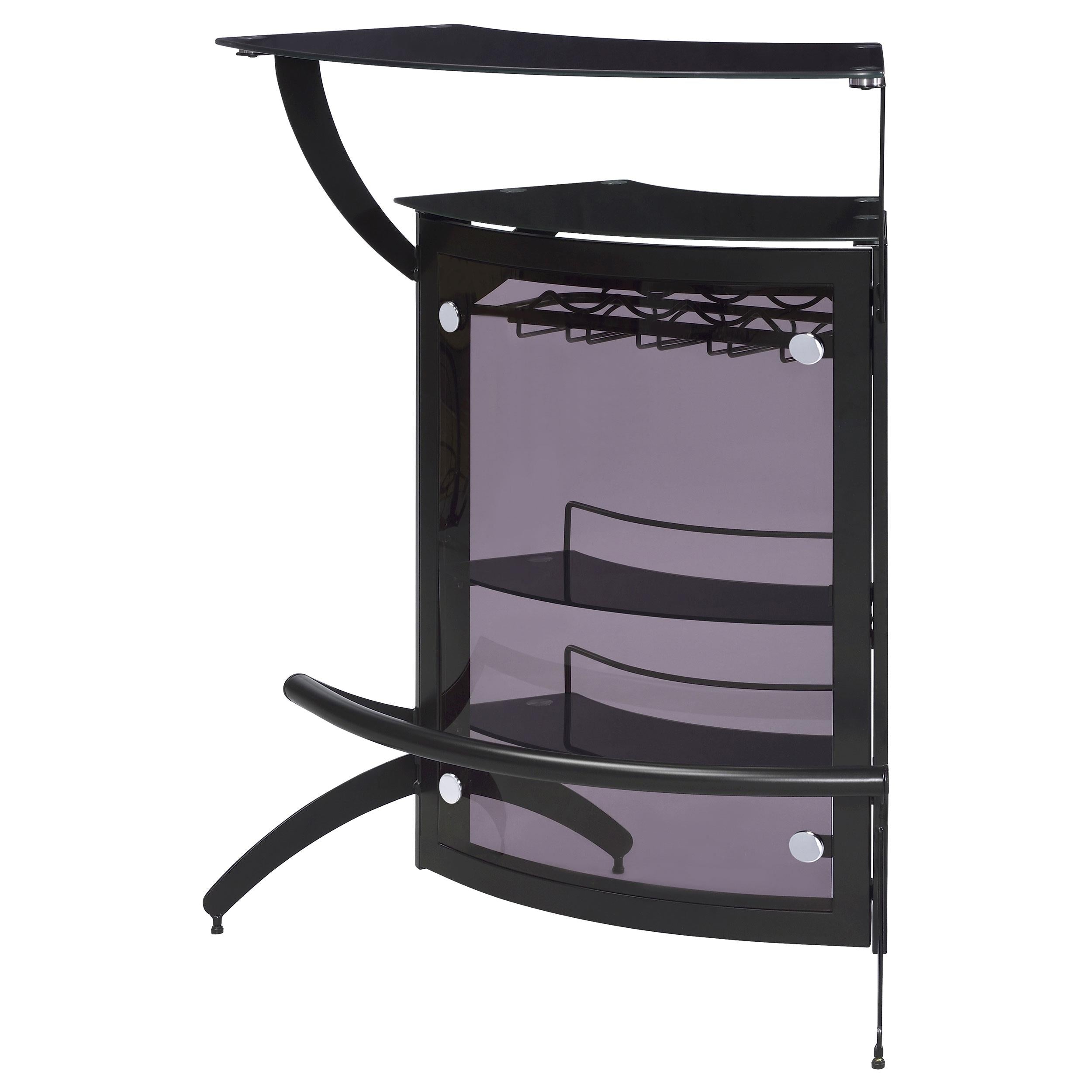  Coaster Furniture Dallas 182135 2-shelf Curved Freestanding Home Bar Cabinet - Black IMAGE 3