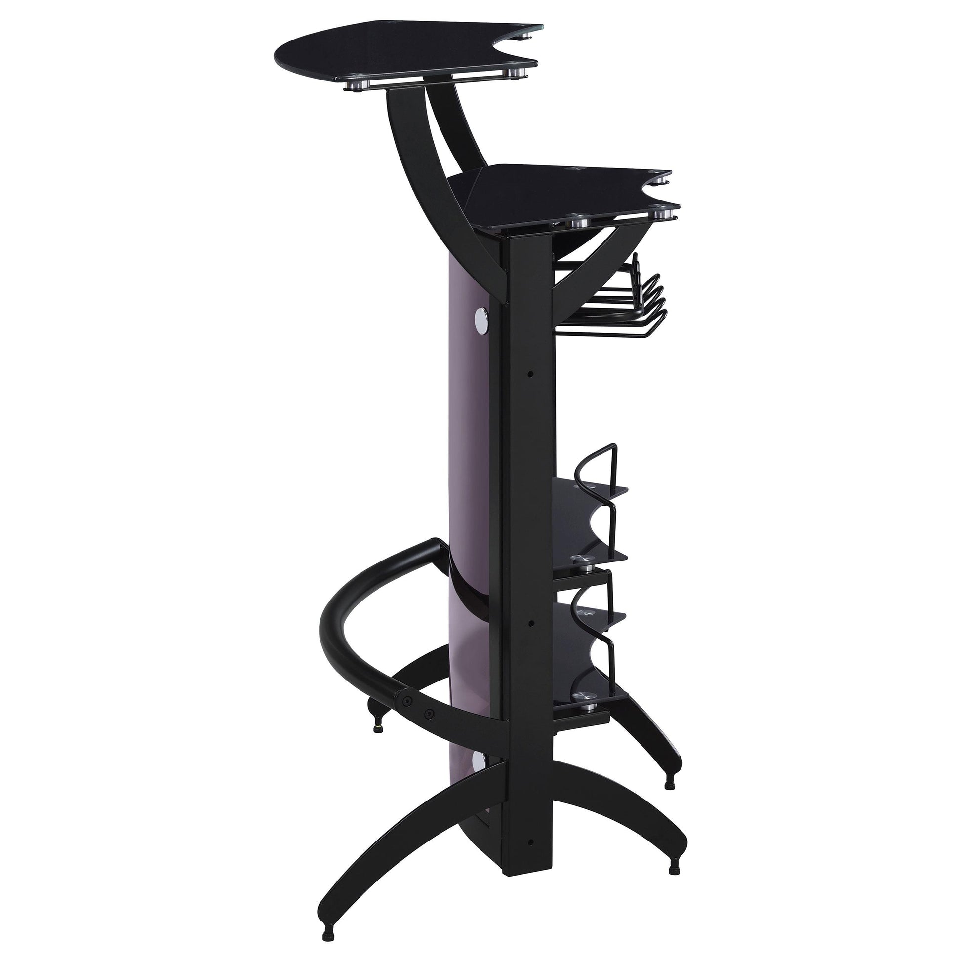  Coaster Furniture Dallas 182135 2-shelf Curved Freestanding Home Bar Cabinet - Black IMAGE 4