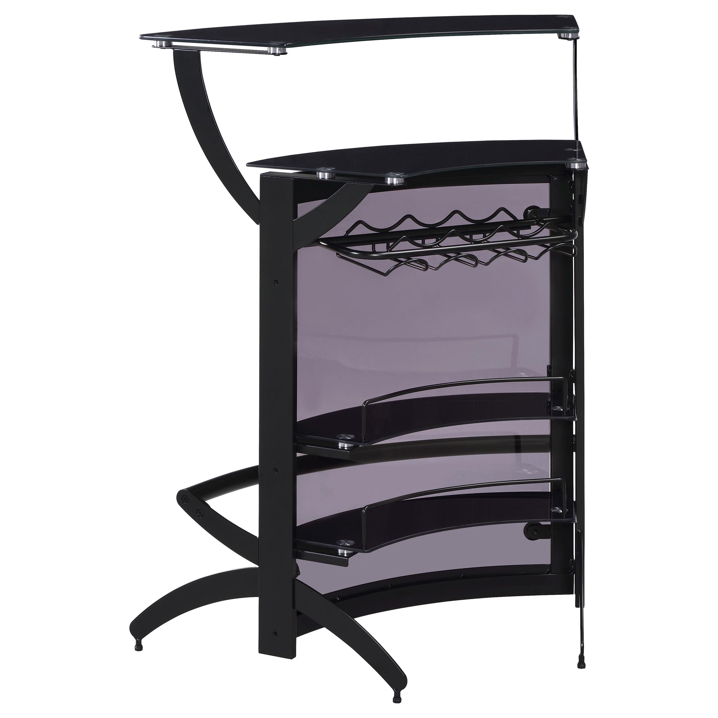  Coaster Furniture Dallas 182135 2-shelf Curved Freestanding Home Bar Cabinet - Black IMAGE 5