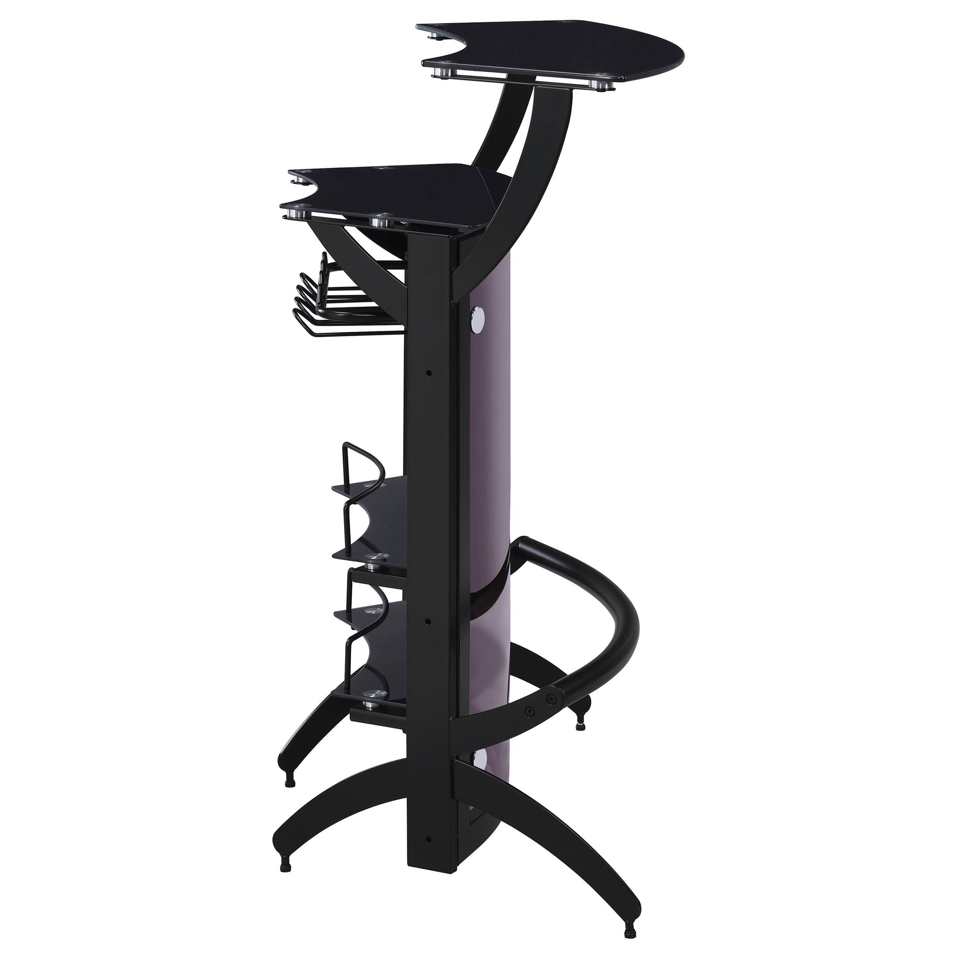  Coaster Furniture Dallas 182135 2-shelf Curved Freestanding Home Bar Cabinet - Black IMAGE 8