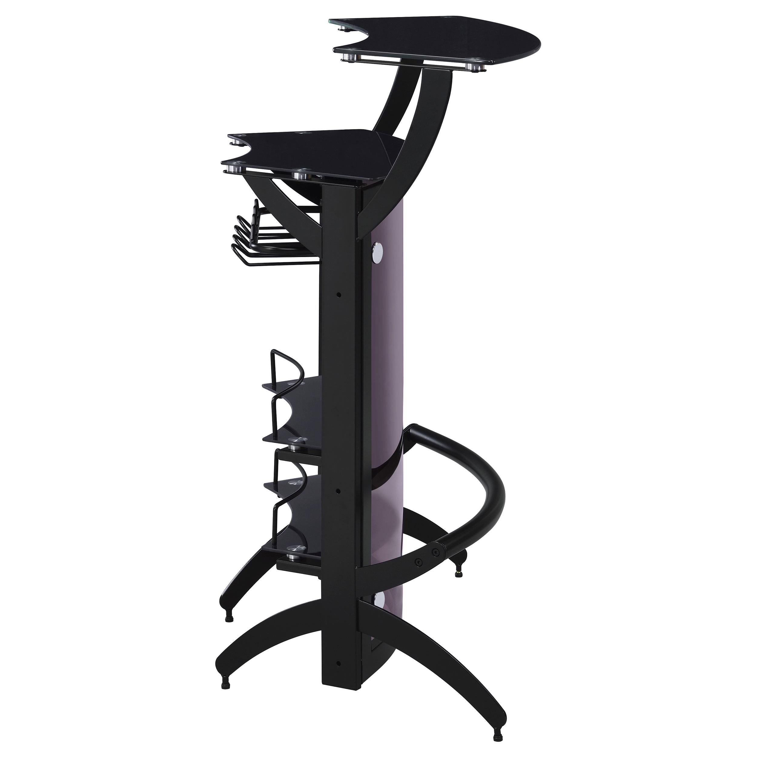  Coaster Furniture Dallas 182135 2-shelf Curved Freestanding Home Bar Cabinet - Black IMAGE 8