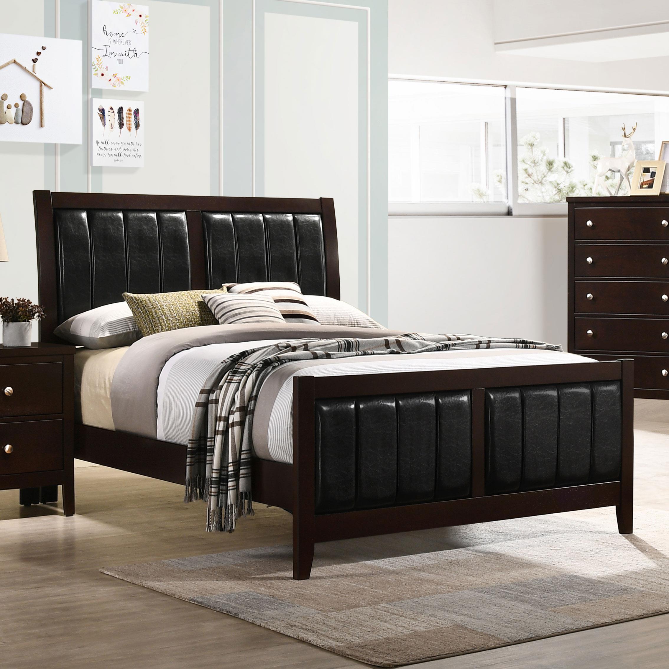  Size_Full  -- Carlton 202091F Wood Full Panel Bed - Cappuccino IMAGE 4
