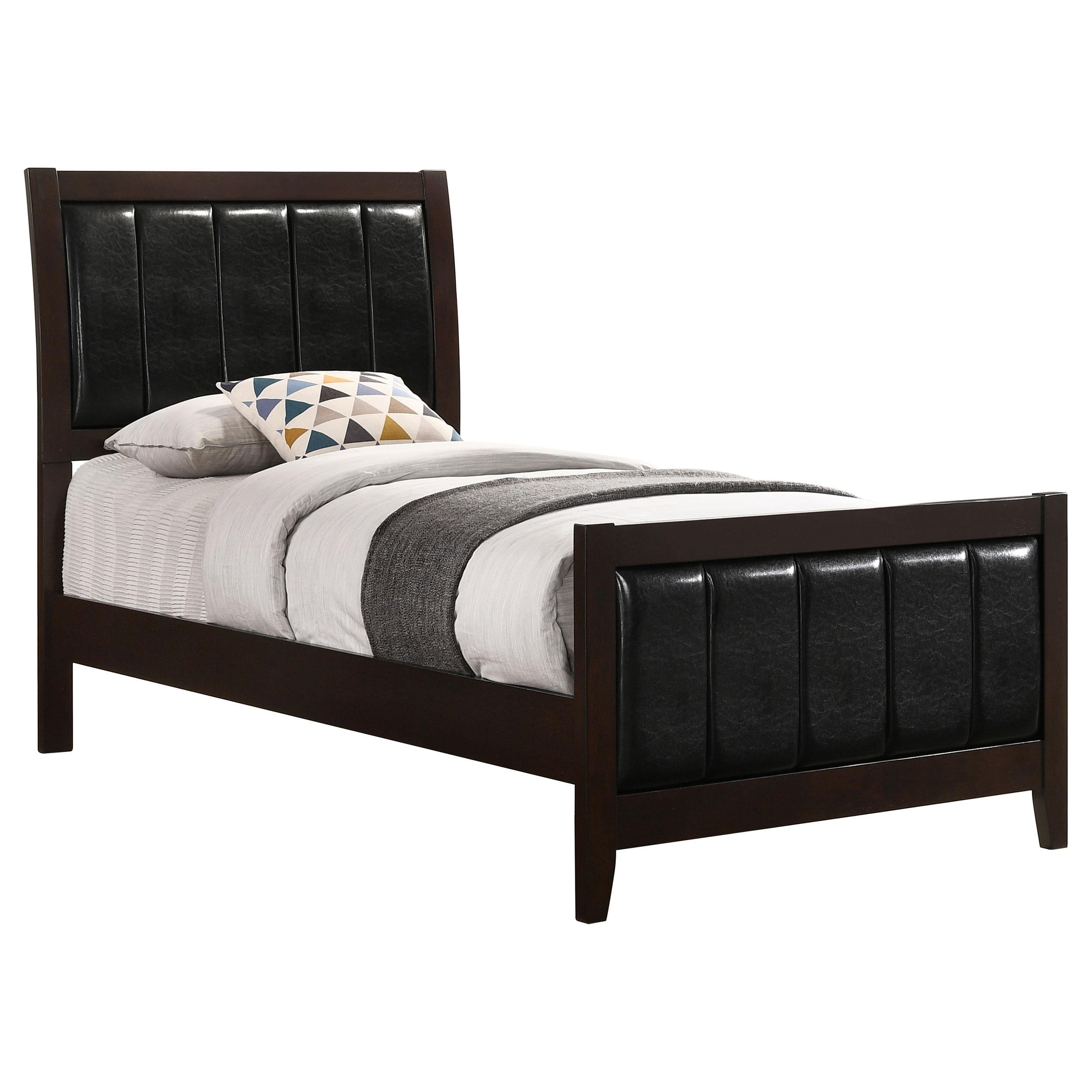  Size_Twin  -- Carlton 202091T Wood Twin Panel Bed - Cappuccino IMAGE 2