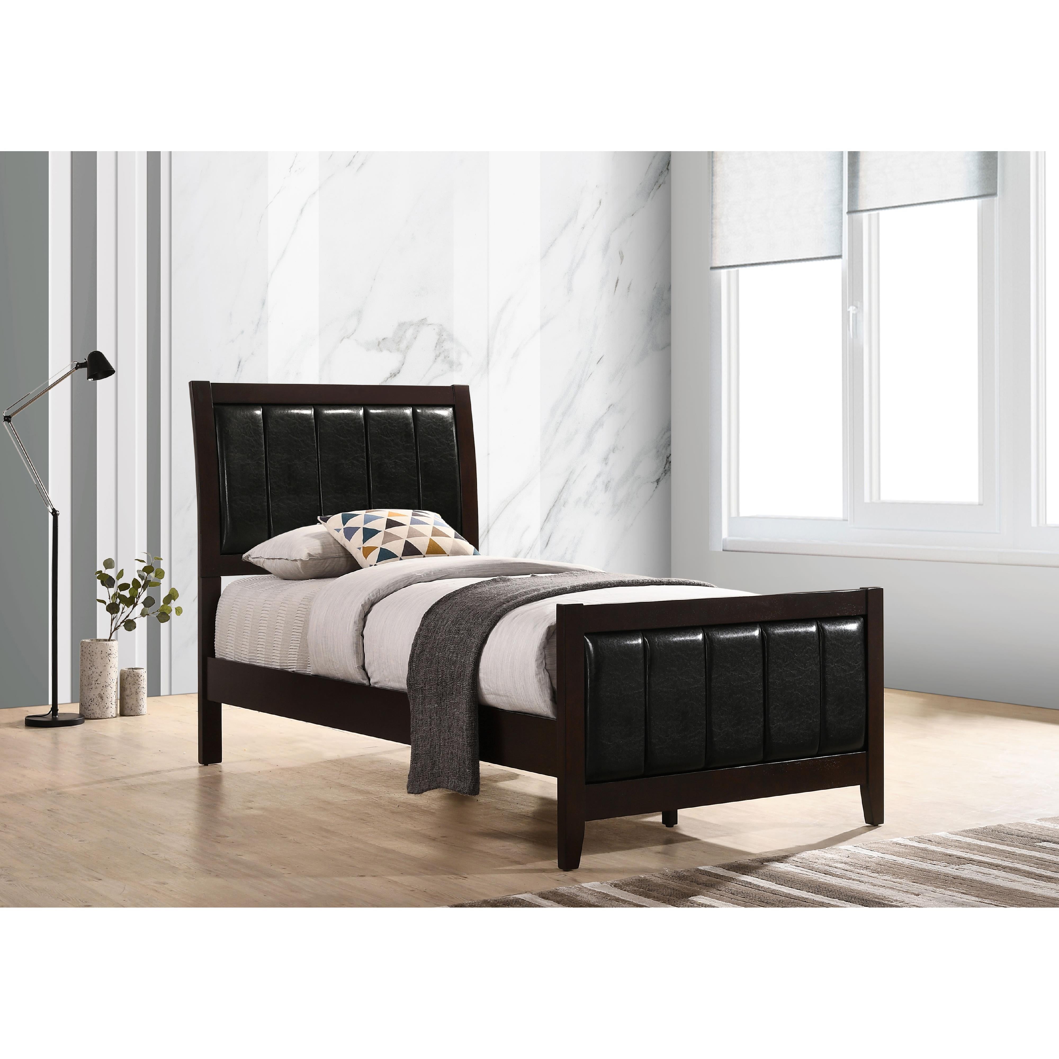  Size_Twin  -- Carlton 202091T Wood Twin Panel Bed - Cappuccino IMAGE 4