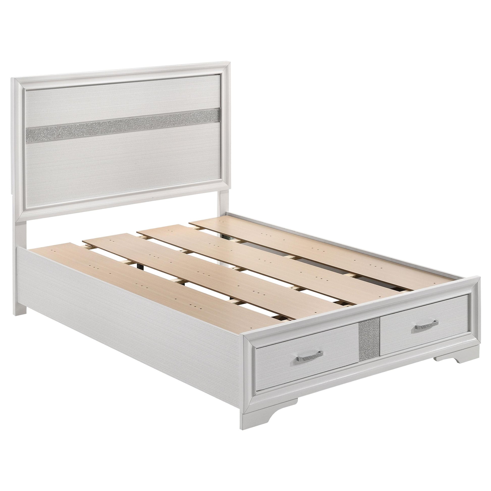  Size_Full  -- Miranda 205111F 51-inch Wood Full Storage Panel Bed - White IMAGE 1