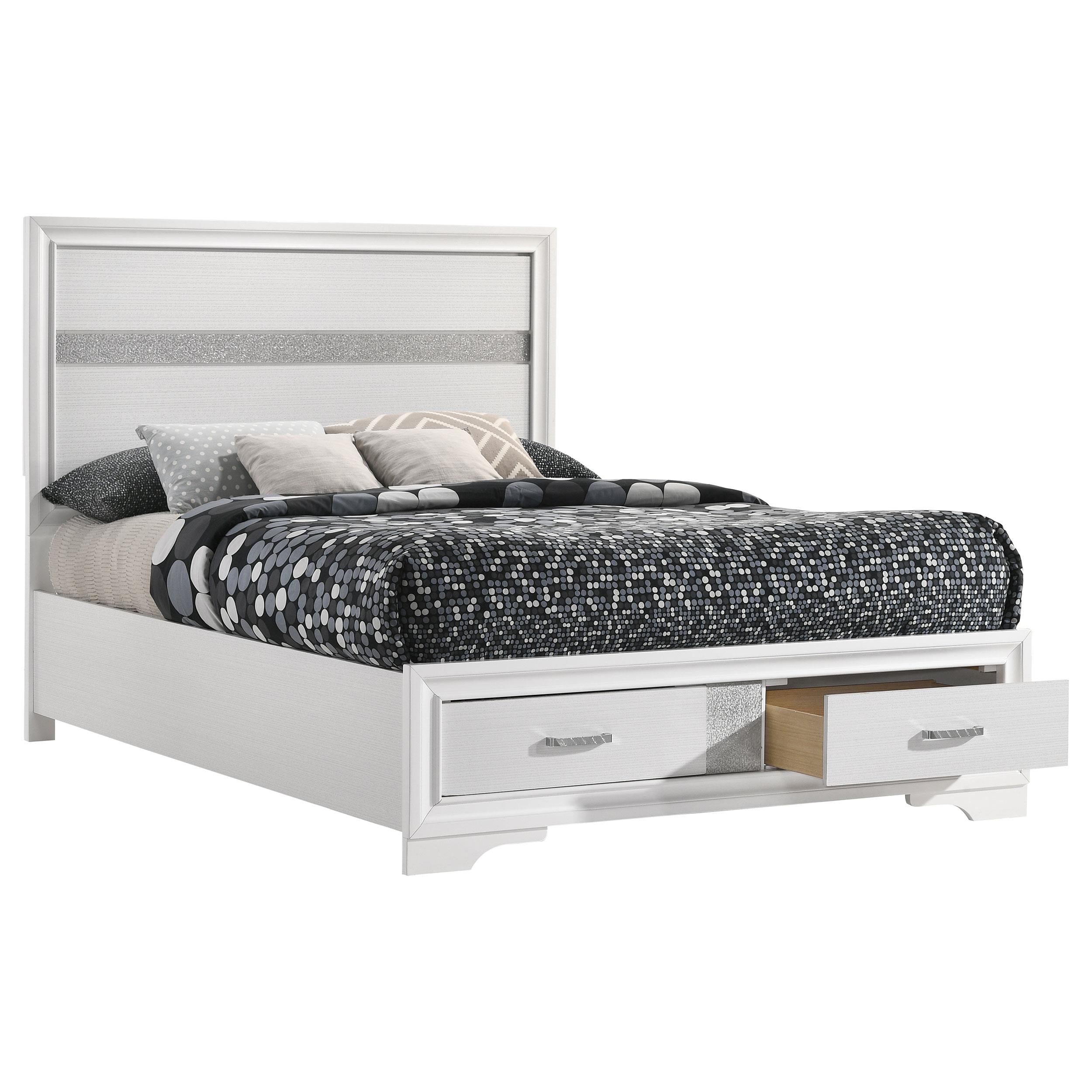  Size_Full  -- Miranda 205111F 51-inch Wood Full Storage Panel Bed - White IMAGE 2