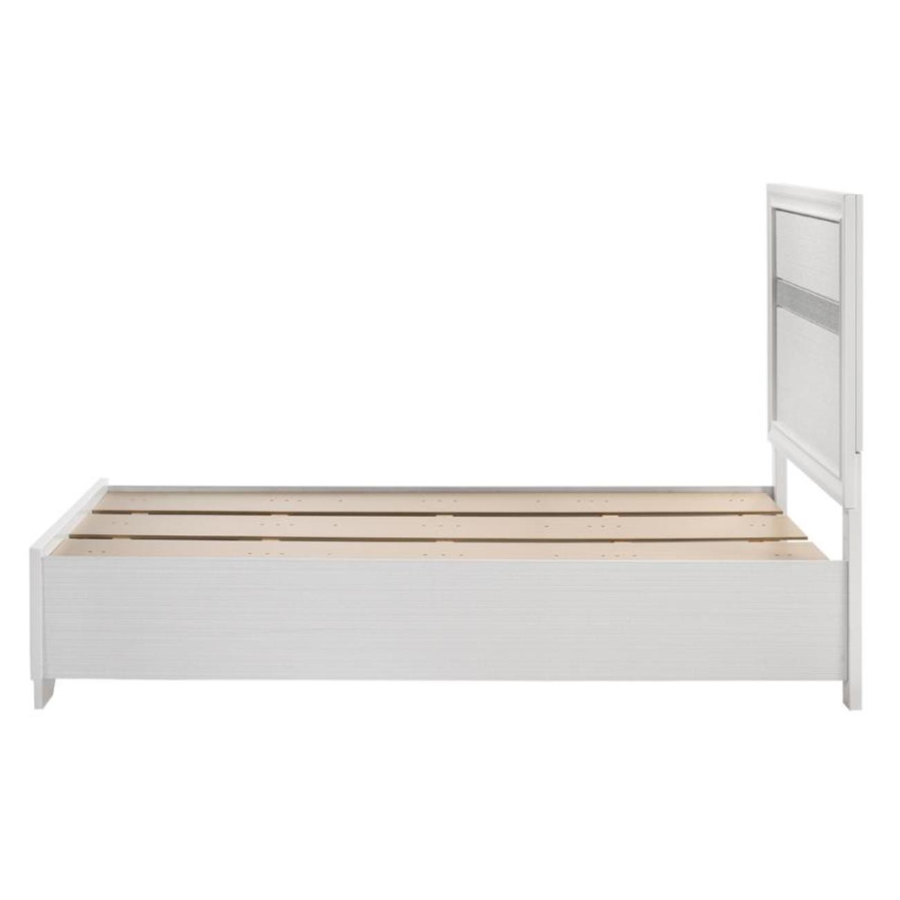  Size_Twin  -- Miranda 205111T 51-inch Wood Twin Storage Panel Bed - White IMAGE 5