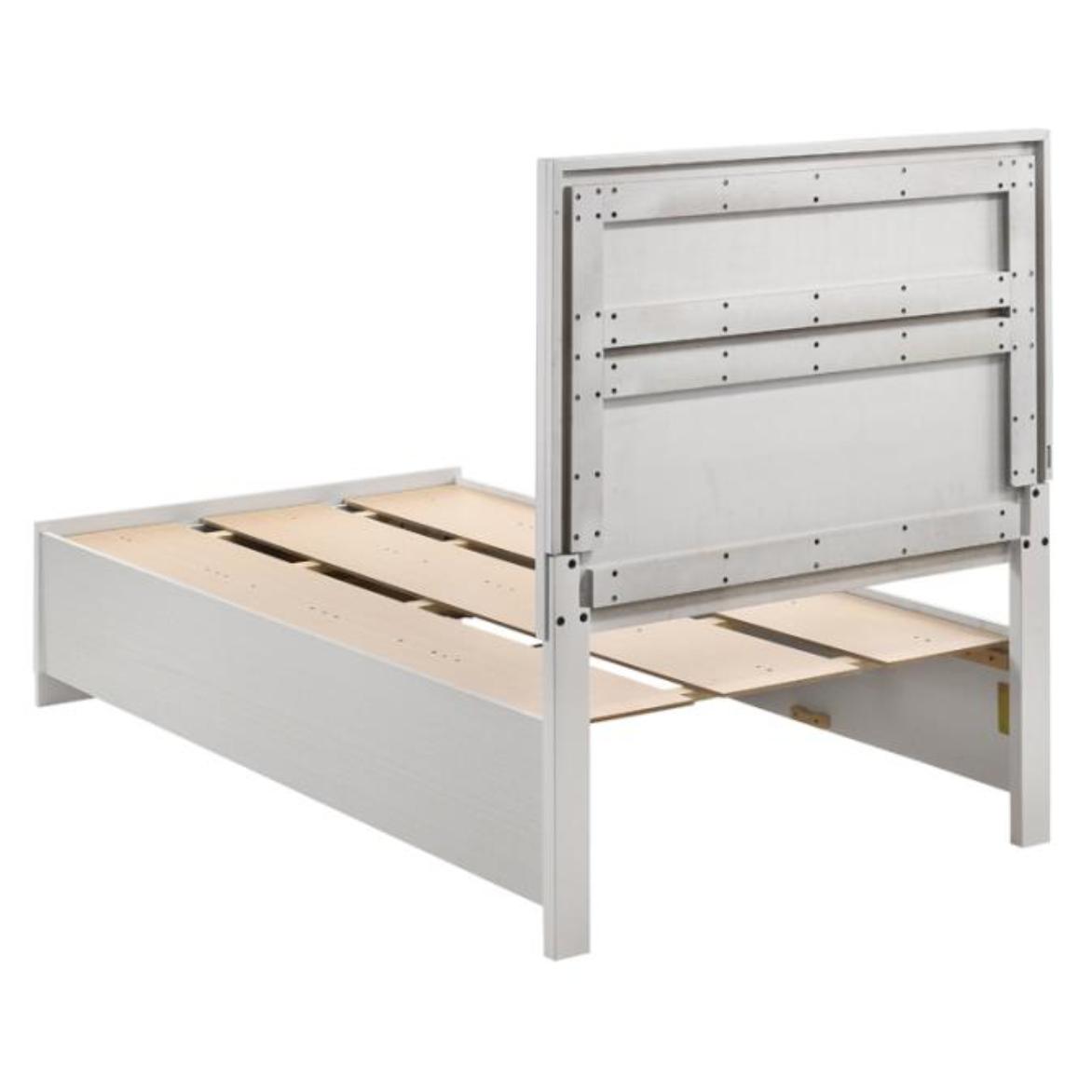  Size_Twin  -- Miranda 205111T 51-inch Wood Twin Storage Panel Bed - White IMAGE 6