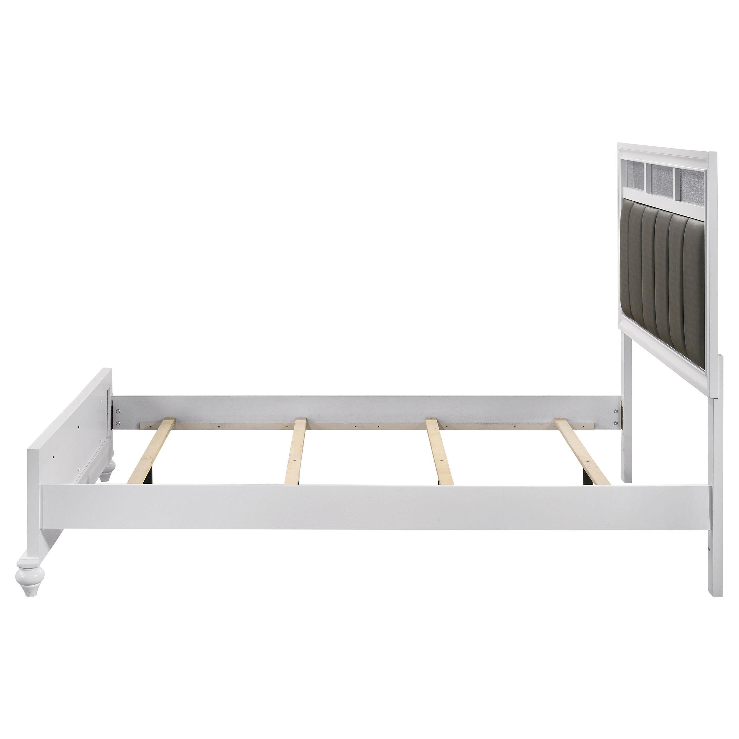 Size_Queen  -- Barzini 205891Q Wood Queen Panel Bed - White IMAGE 5
