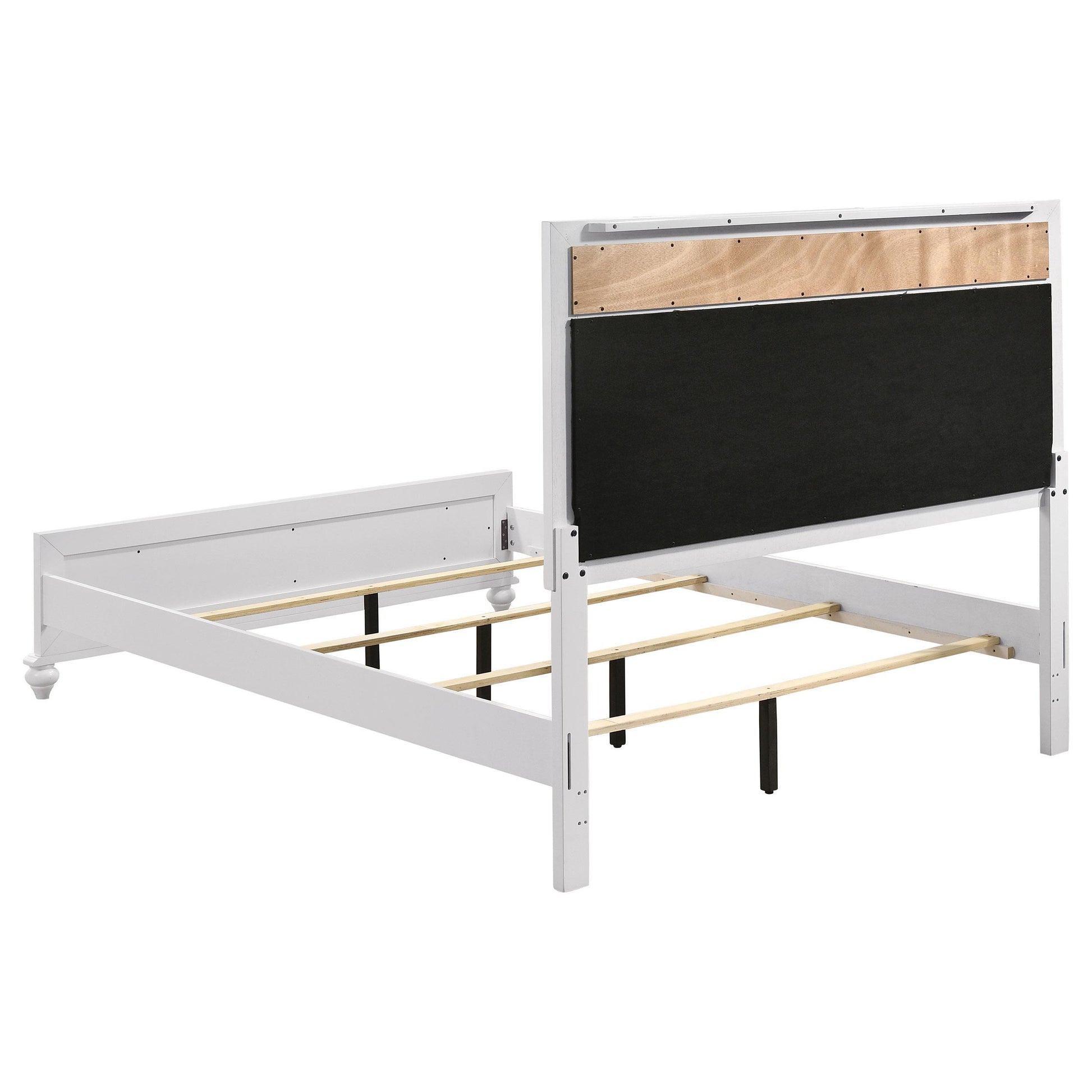  Size_Queen  -- Barzini 205891Q Wood Queen Panel Bed - White IMAGE 6