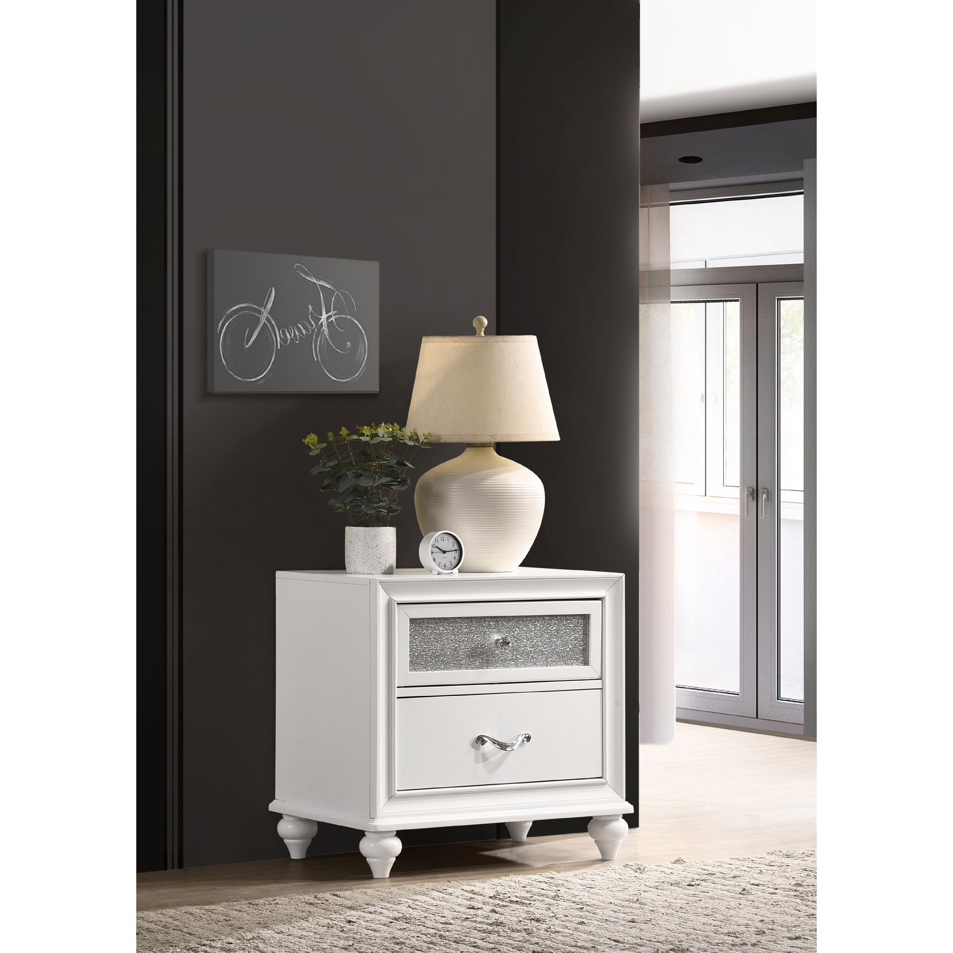  Coaster Furniture Barzini 205892 2-Drawer Nightstand - White IMAGE 9