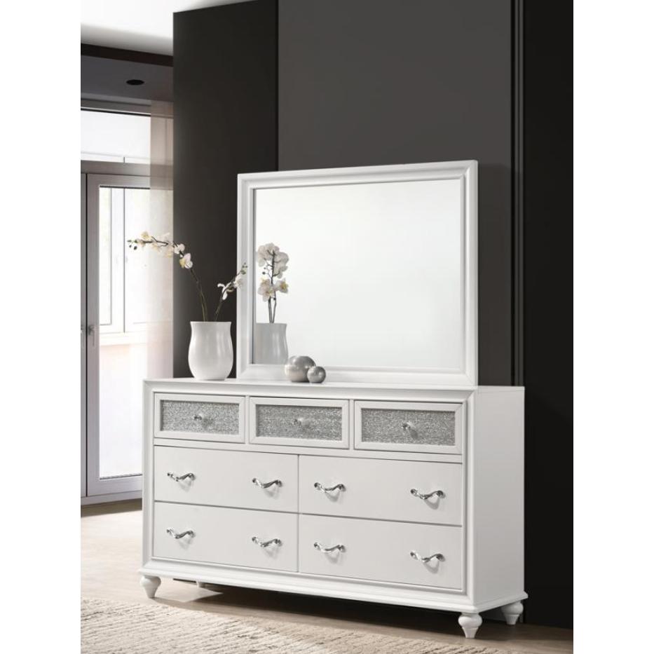  Coaster Furniture Barzini 205894 Dresser Mirror - White IMAGE 4