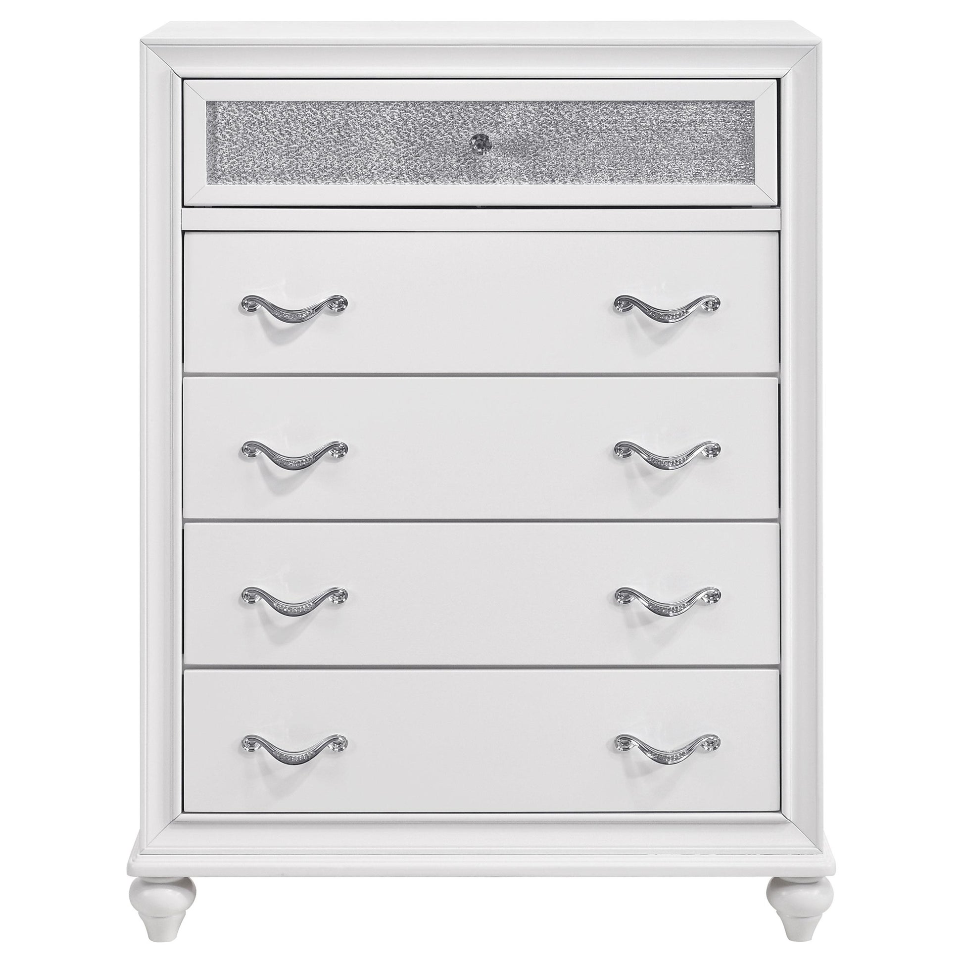  Coaster Furniture Barzini 205895 5-Drawer Bedroom Chest - White IMAGE 2