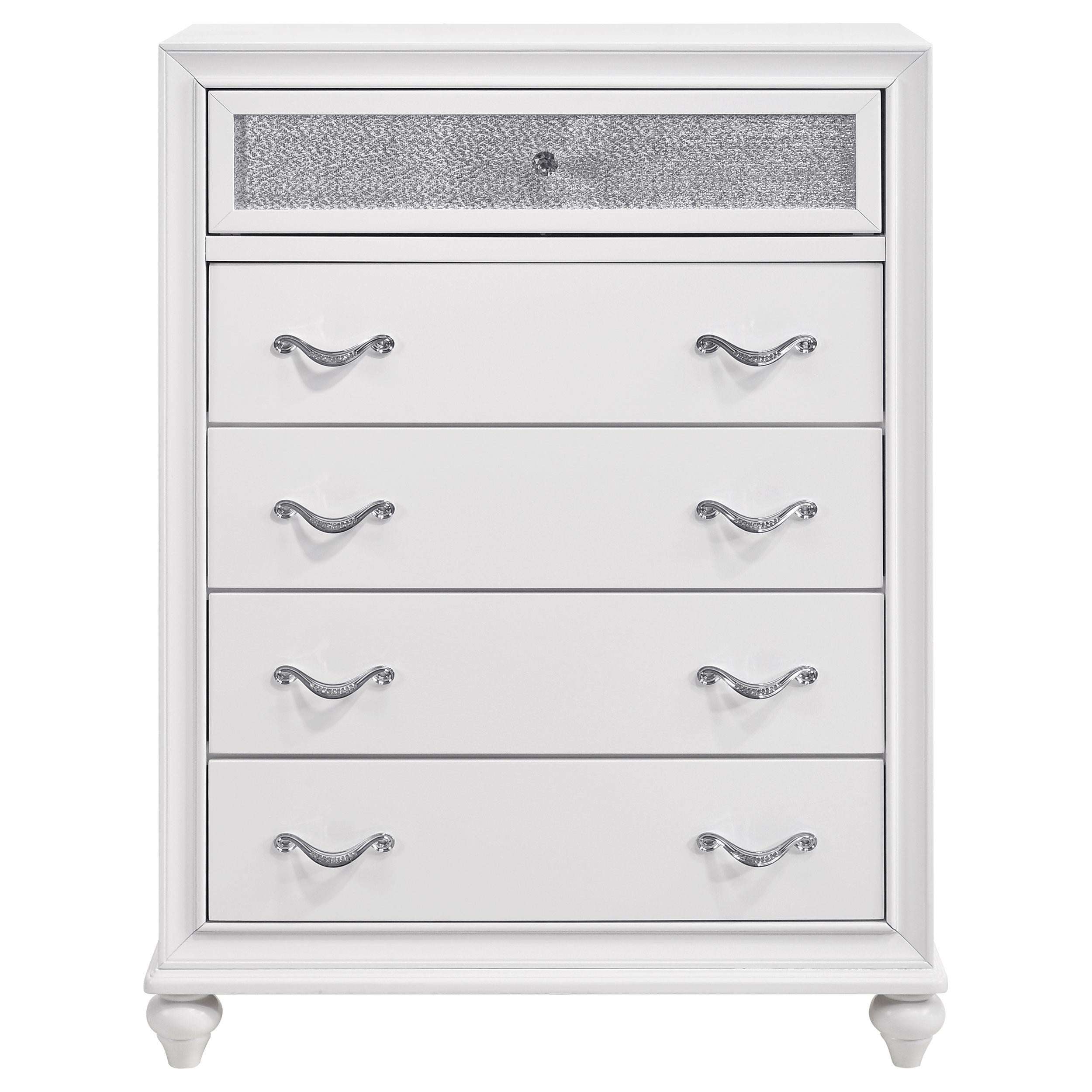  Coaster Furniture Barzini 205895 5-Drawer Bedroom Chest - White IMAGE 2