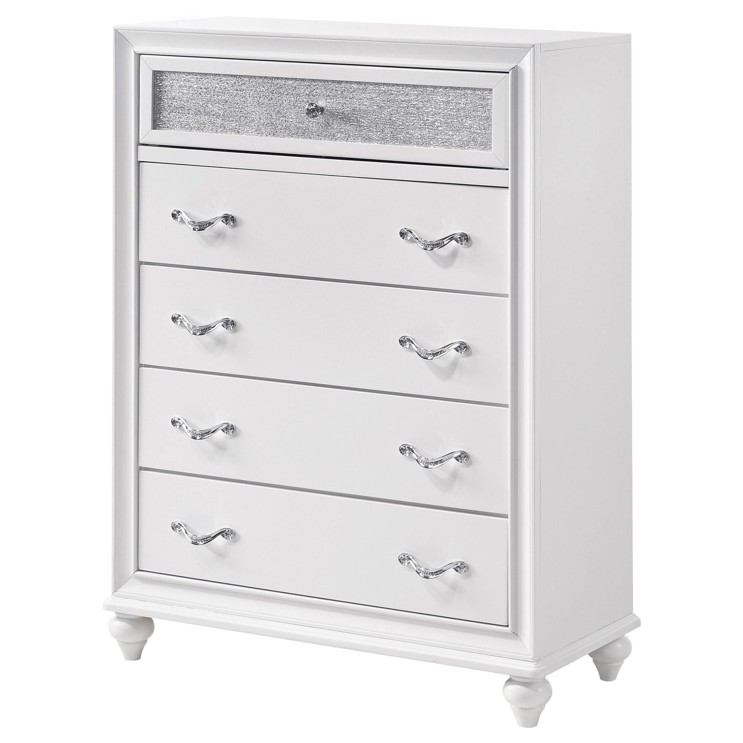  Coaster Furniture Barzini 205895 5-Drawer Bedroom Chest - White IMAGE 3