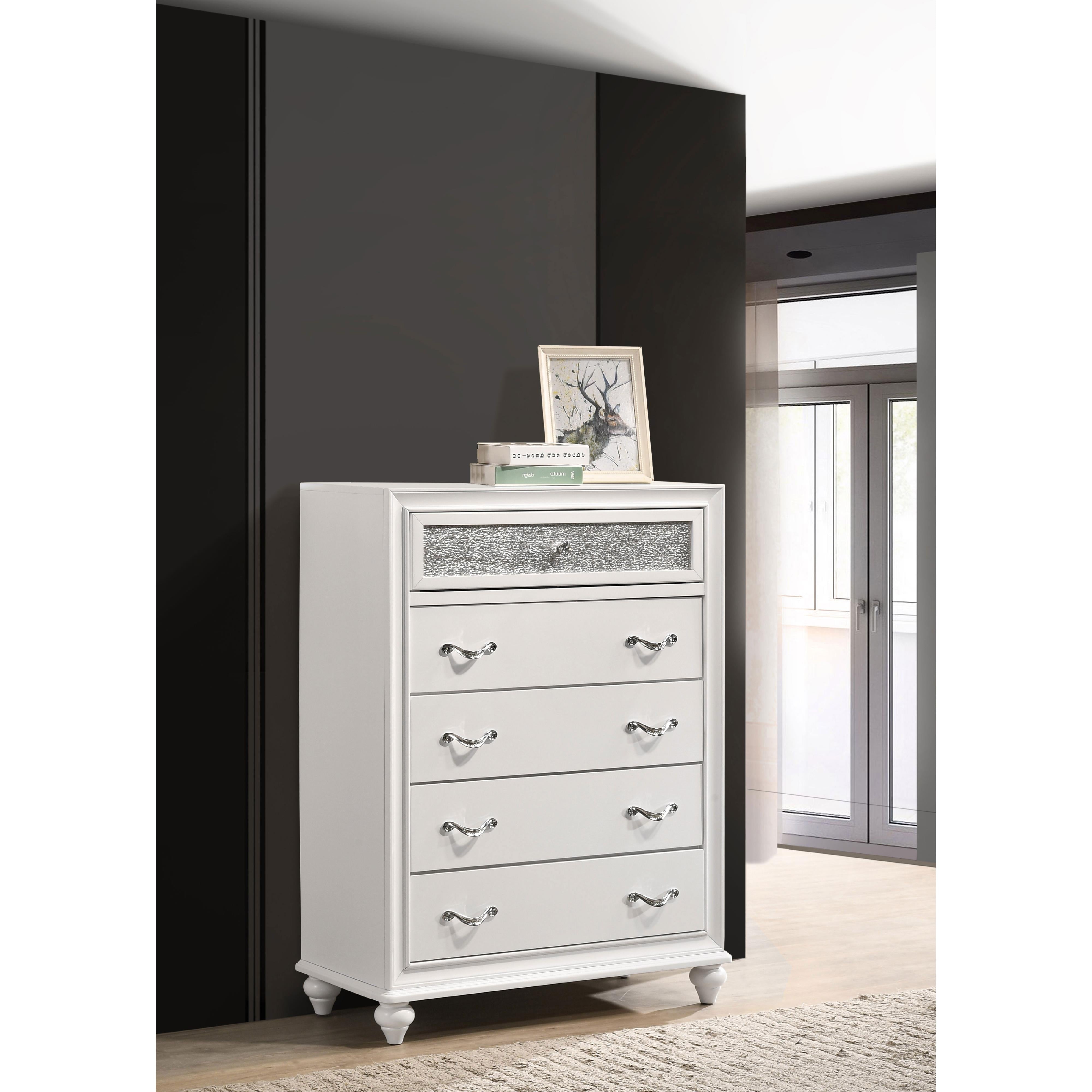  Coaster Furniture Barzini 205895 5-Drawer Bedroom Chest - White IMAGE 9