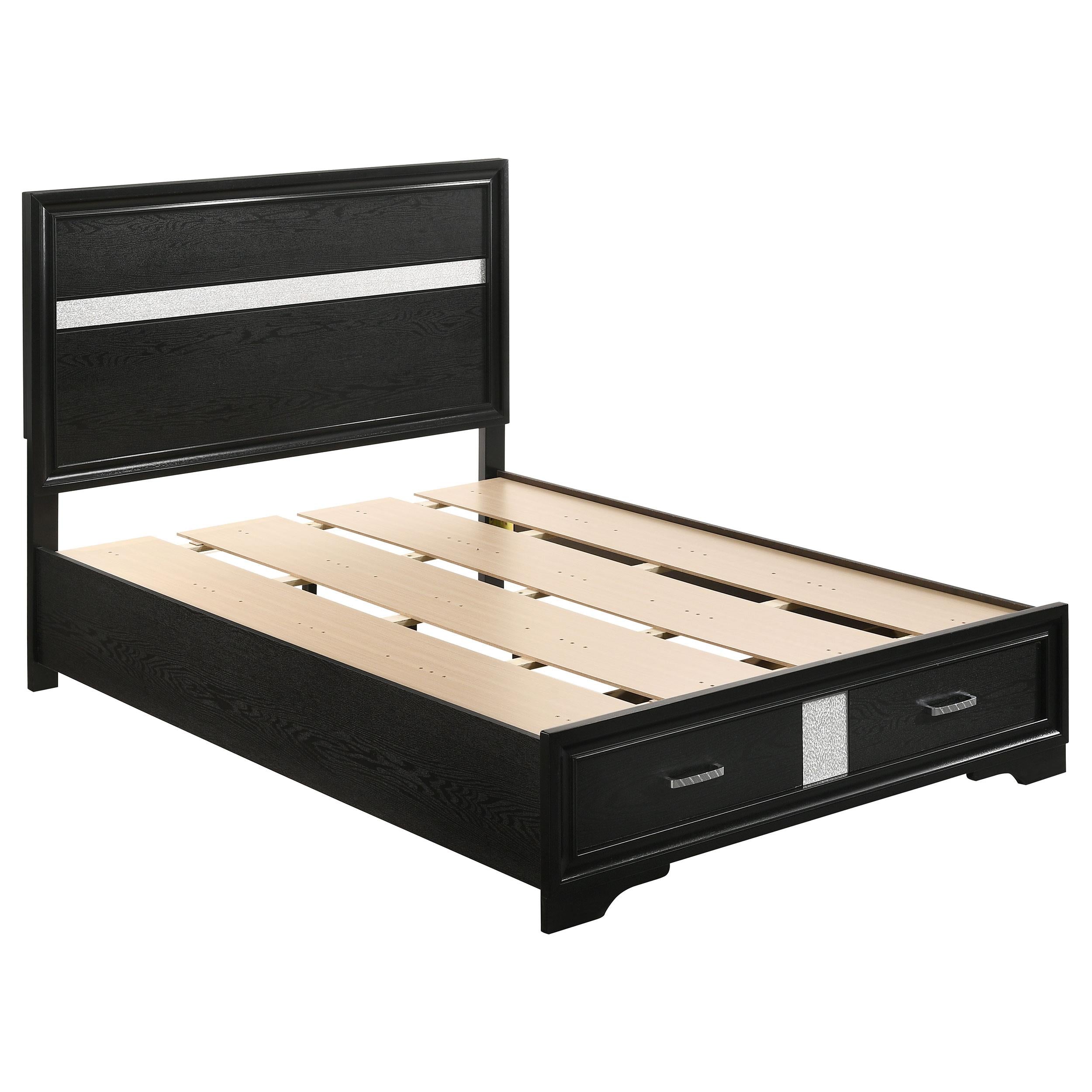  Size_Full  -- Miranda 206361F 51-inch Wood Full Storage Panel Bed - Black IMAGE 1