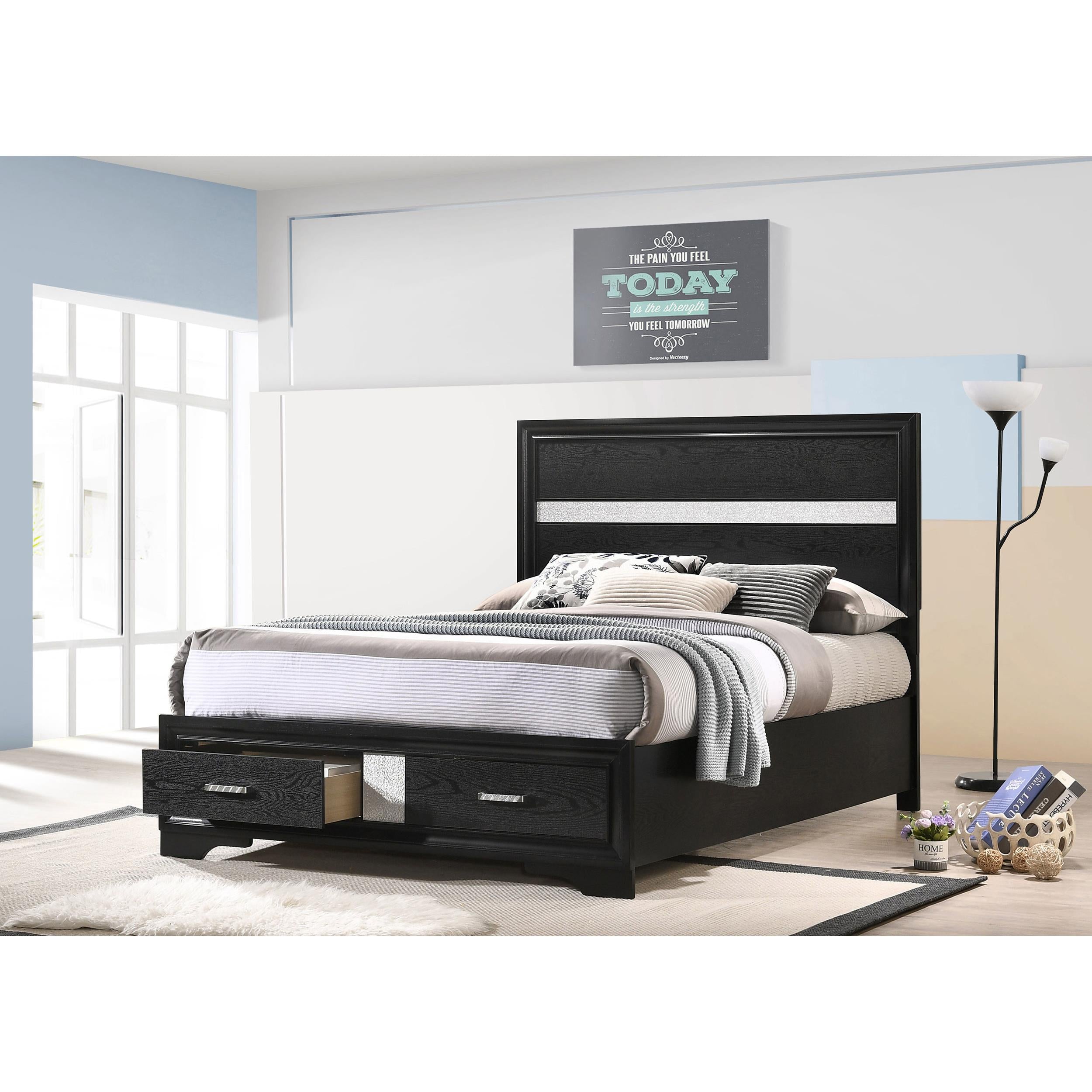  Size_Full  -- Miranda 206361F 51-inch Wood Full Storage Panel Bed - Black IMAGE 10