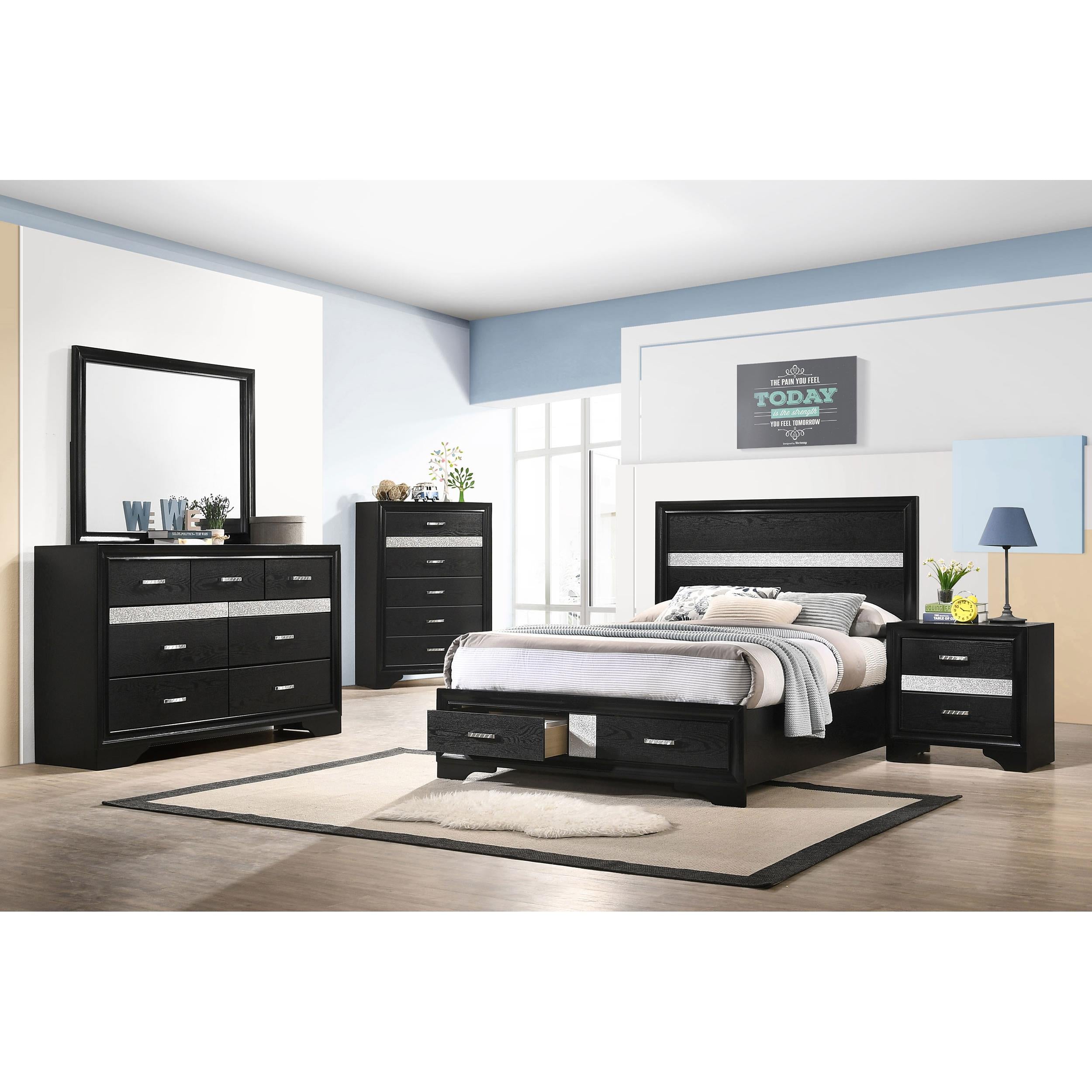  Size_Full  -- Miranda 206361F 51-inch Wood Full Storage Panel Bed - Black IMAGE 11
