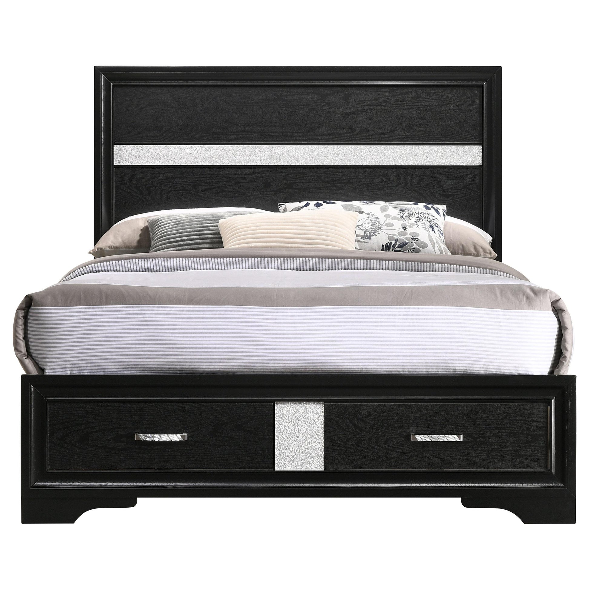  Size_Full  -- Miranda 206361F 51-inch Wood Full Storage Panel Bed - Black IMAGE 4