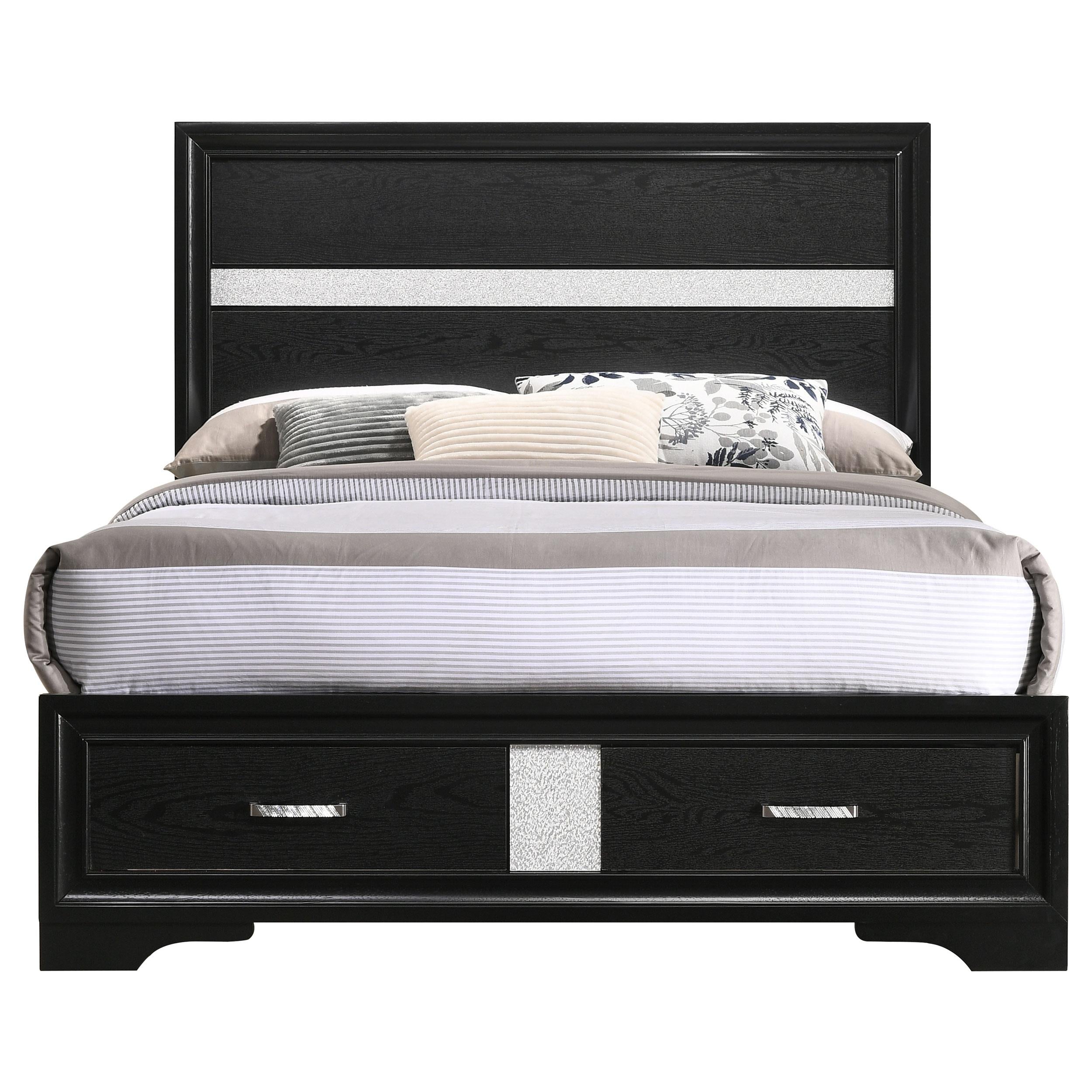  Size_Full  -- Miranda 206361F 51-inch Wood Full Storage Panel Bed - Black IMAGE 4