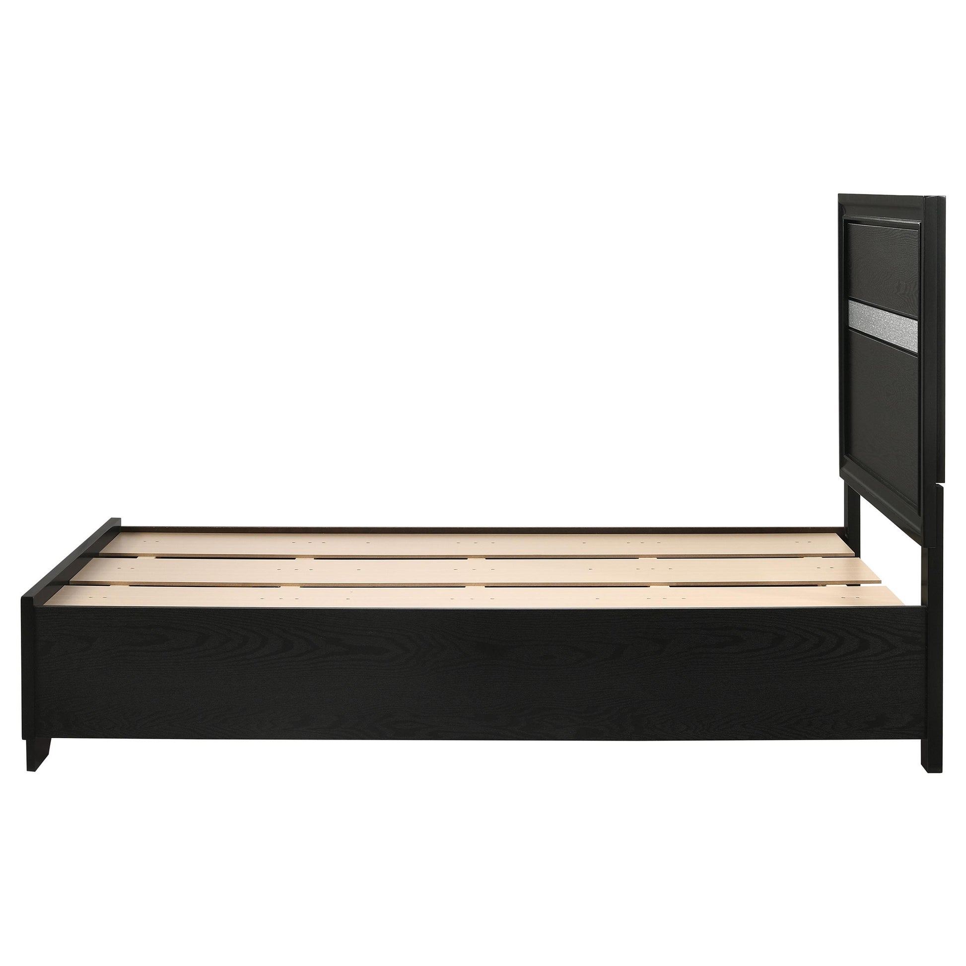  Size_Twin  -- Miranda 206361T 51-inch Wood Twin Storage Panel Bed - Black IMAGE 5