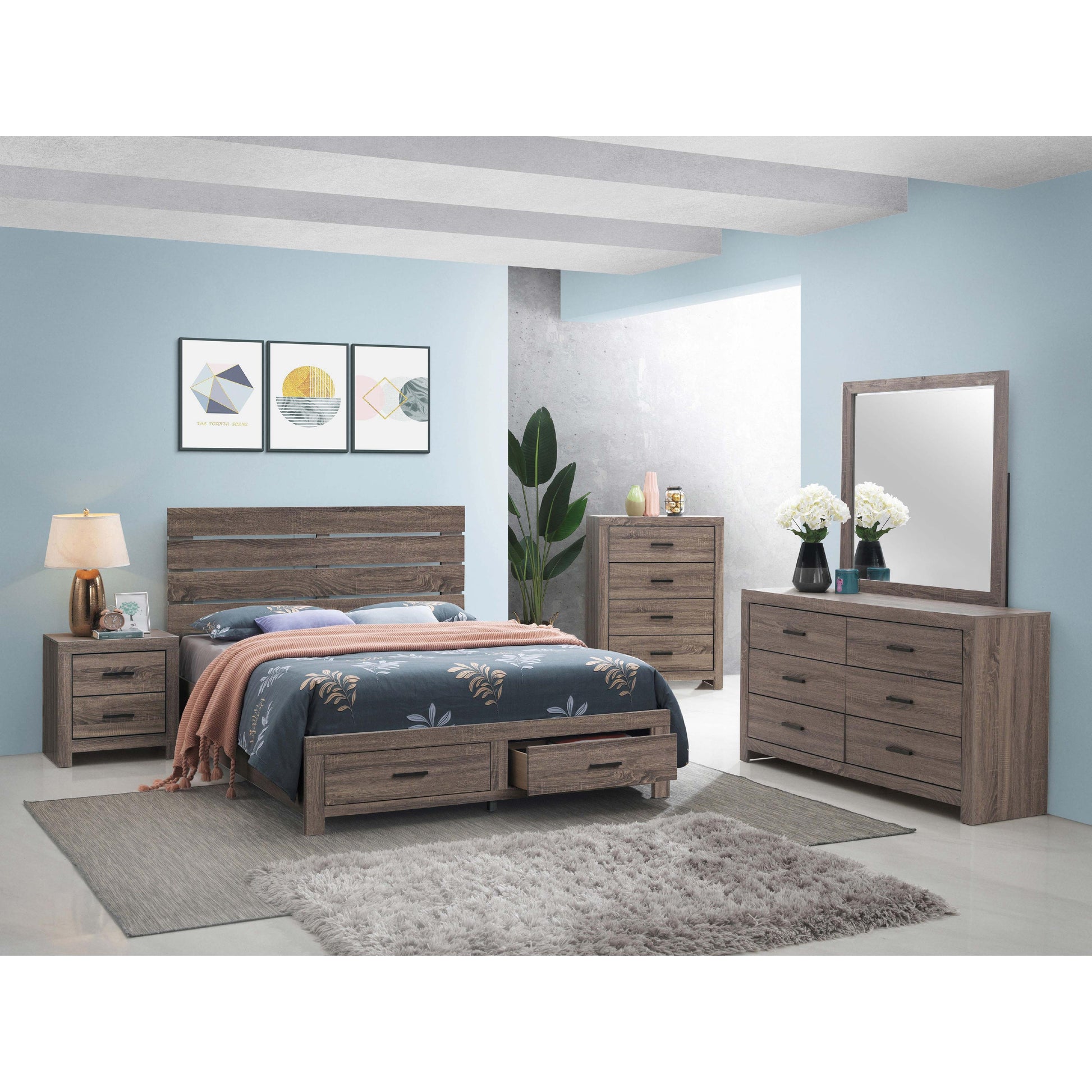  Size_Queen  -- Coaster Furniture Brantford Panel Bed with Storage IMAGE 5