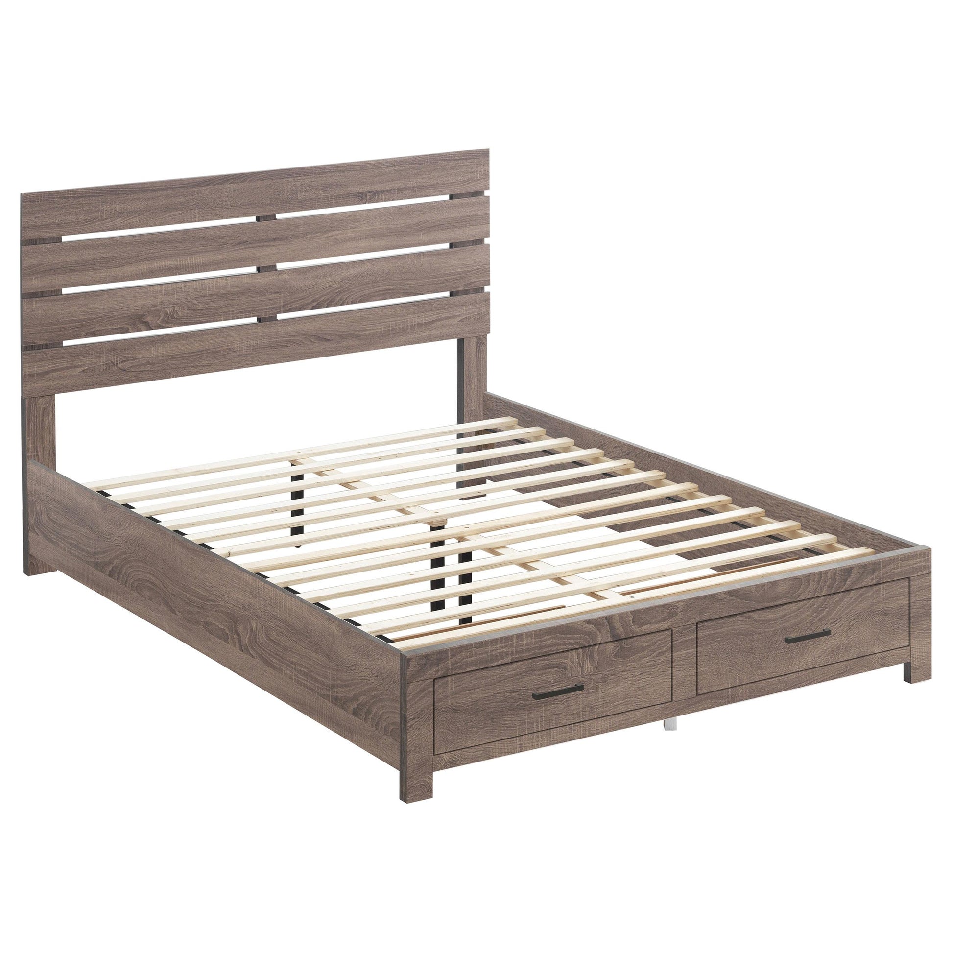  Size_King  -- Brantford 207040KE Wood Eastern King Storage Panel Bed - Barrel Oak IMAGE 1