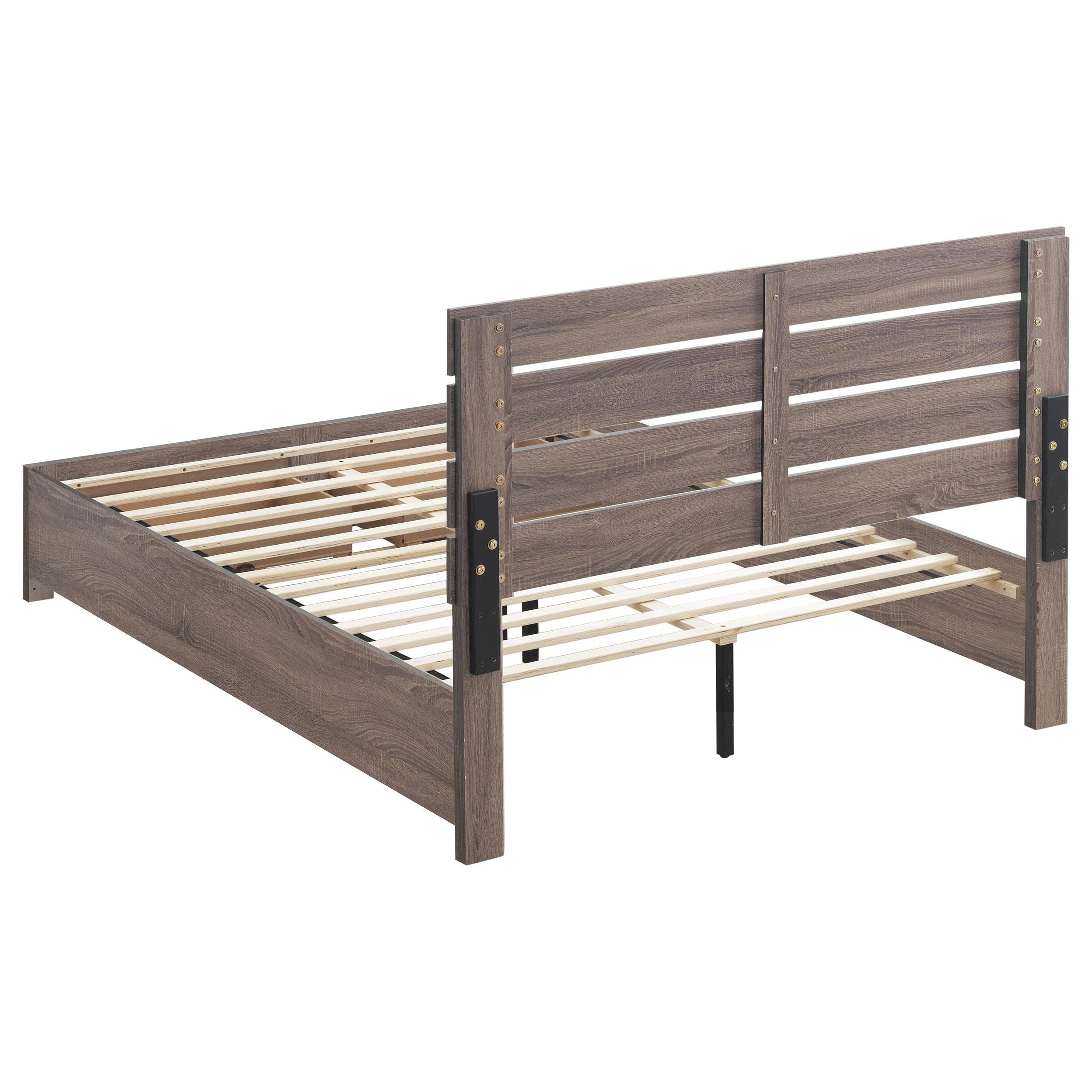  Size_King  -- Brantford 207040KE Wood Eastern King Storage Panel Bed - Barrel Oak IMAGE 3