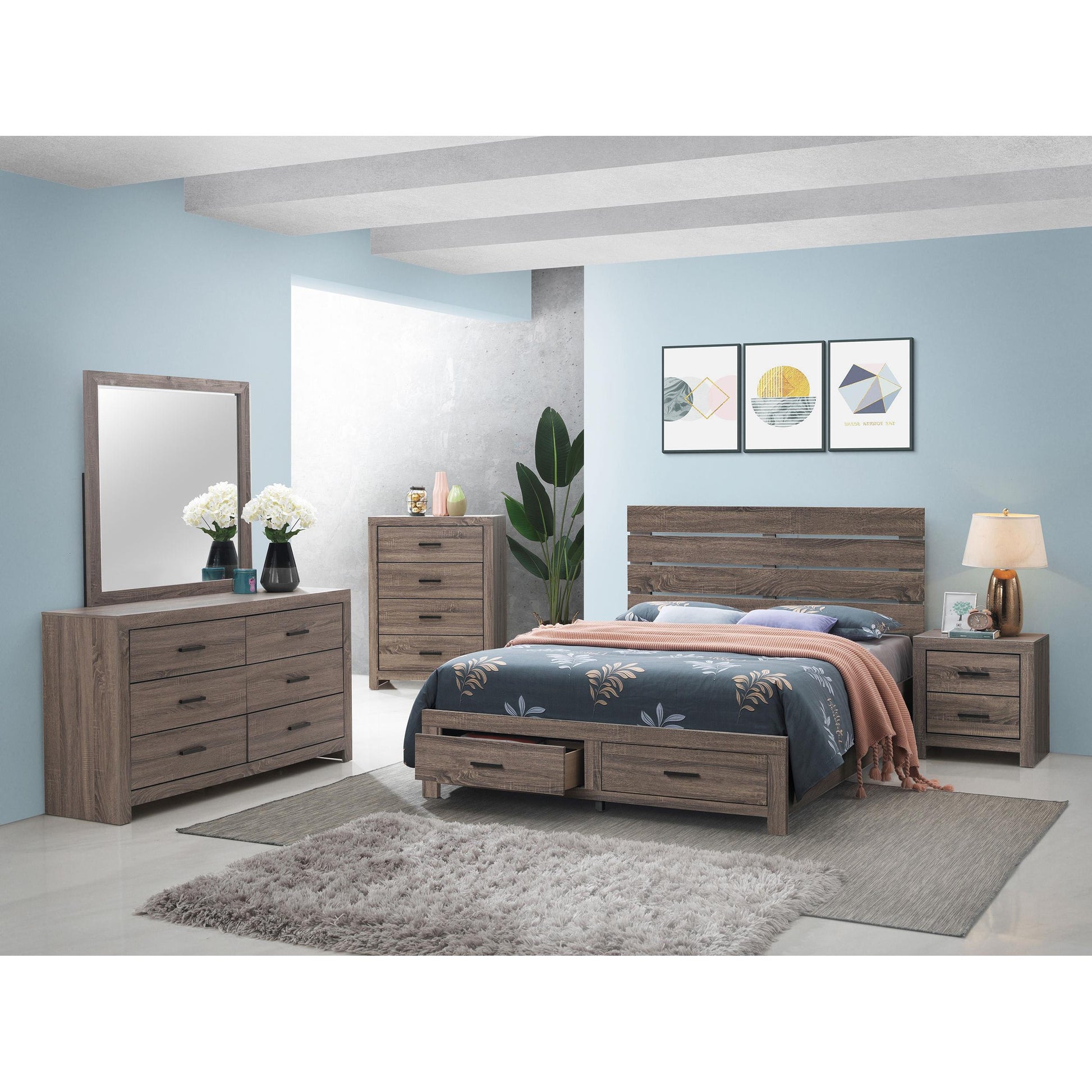  Coaster Furniture Brantford 207043 6-Drawer Dresser - Barrel Oak IMAGE 11