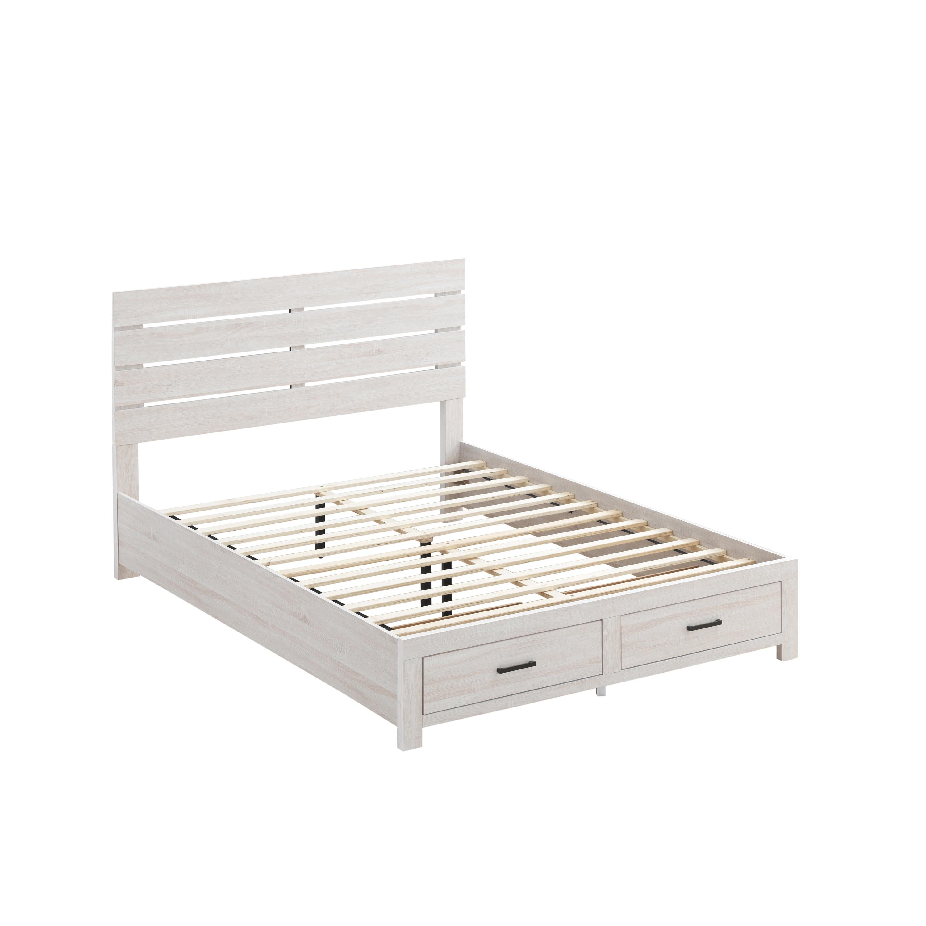  Size_Queen  -- Brantford 207050Q Wood Queen Storage Panel Bed - Coastal White IMAGE 2