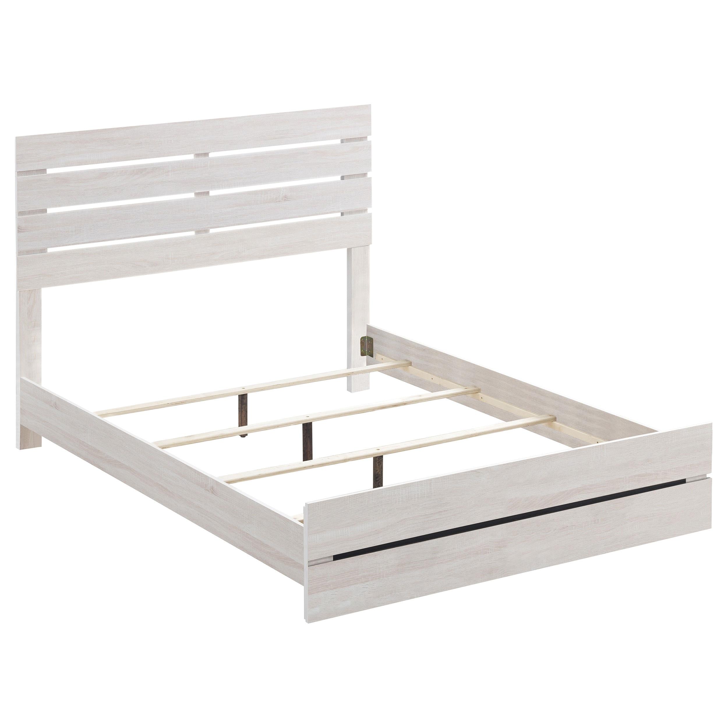  Coaster Furniture Brantford 207051Q Wood Queen Panel Bed - Coastal White IMAGE 1