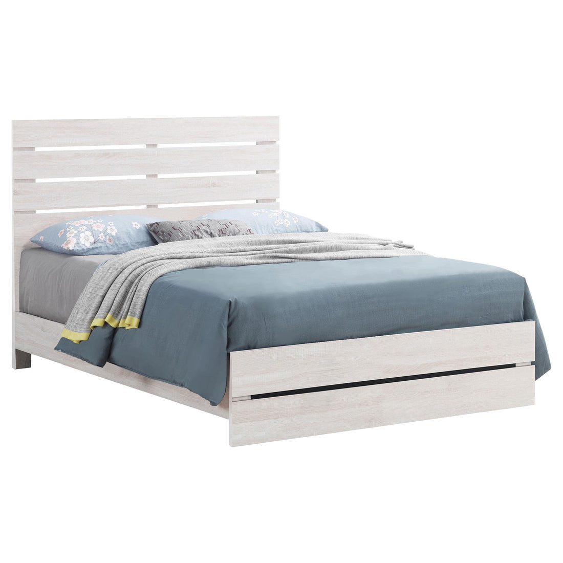 Coaster Furniture Brantford 207051Q Wood Queen Panel Bed - Coastal White IMAGE 1
