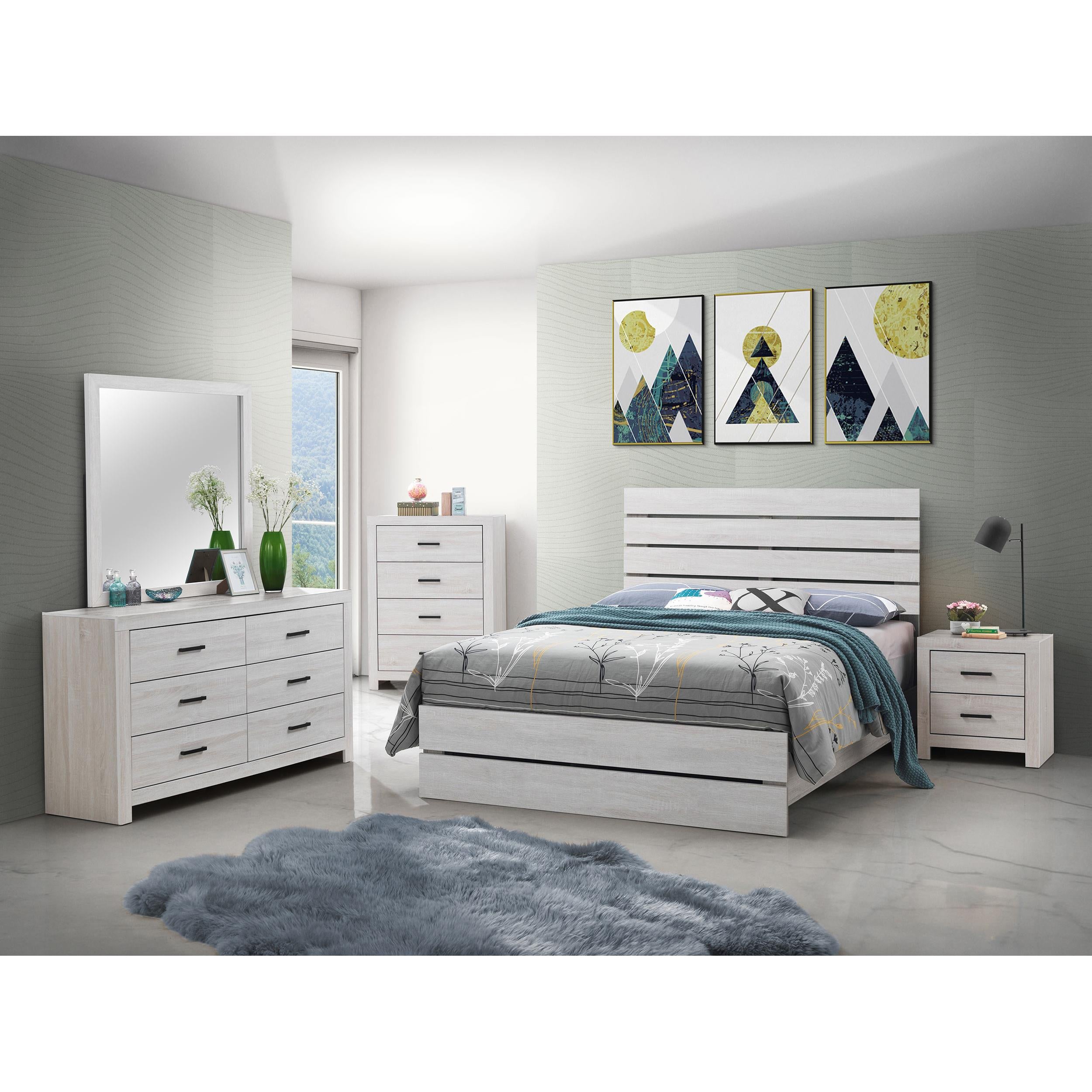  Coaster Furniture Brantford 207051Q Wood Queen Panel Bed - Coastal White IMAGE 5