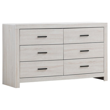  Coaster Furniture Brantford 207053 6-Drawer Dresser - Coastal White IMAGE 1